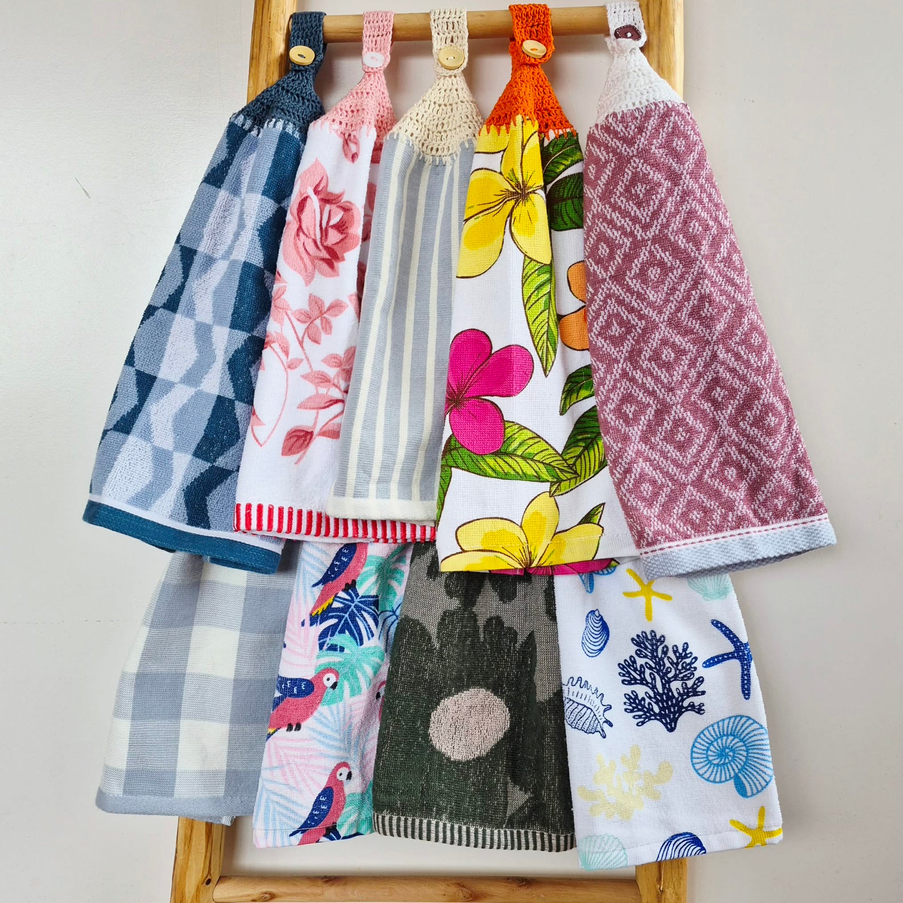 Kitchen Hand Towel | Hanging | Cotton | SINGLE LAYER | 9 Styles - 1-9