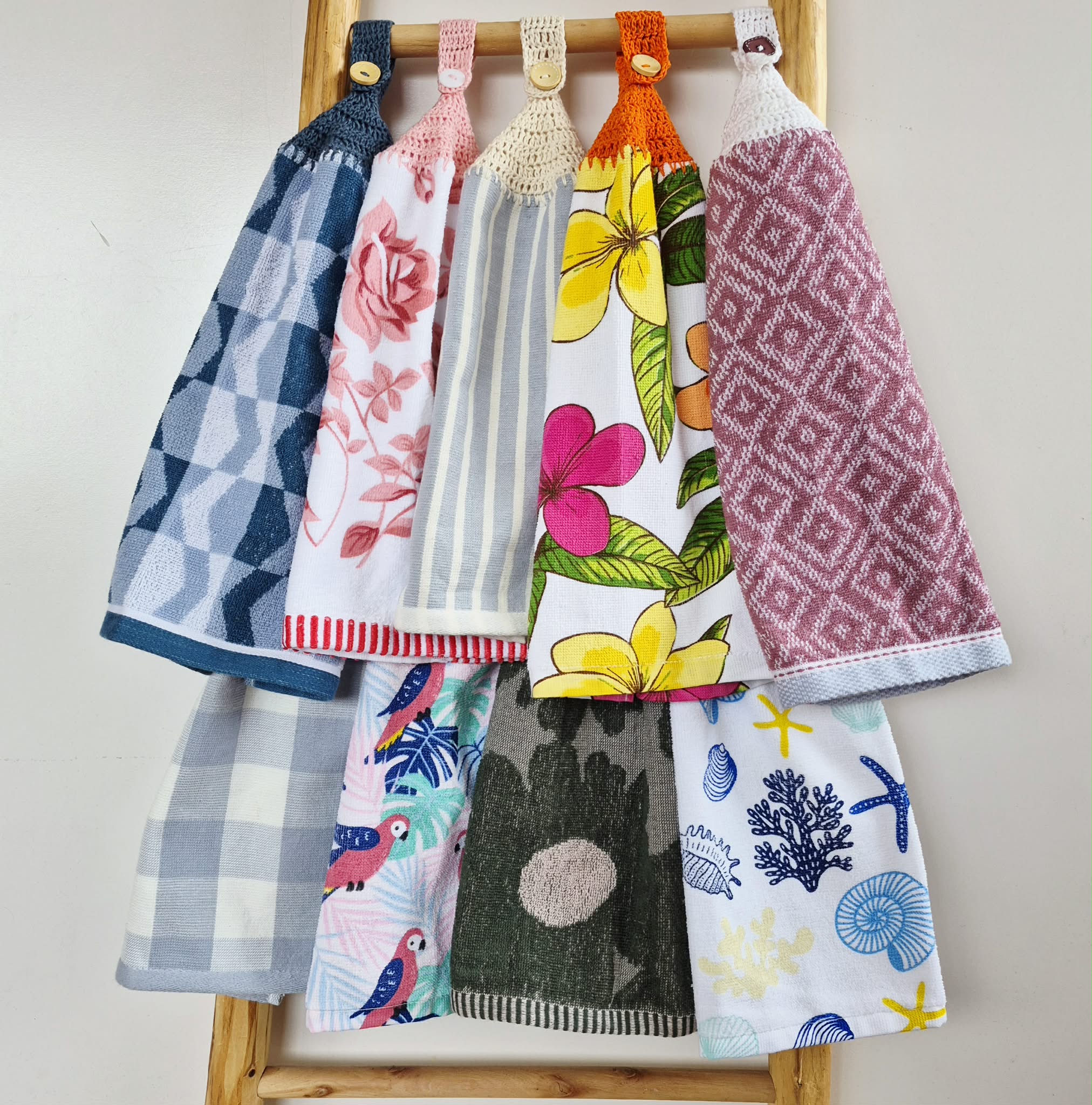 Kitchen Hand Towel | Hanging | Cotton | SINGLE LAYER | 9 Styles - 1-9