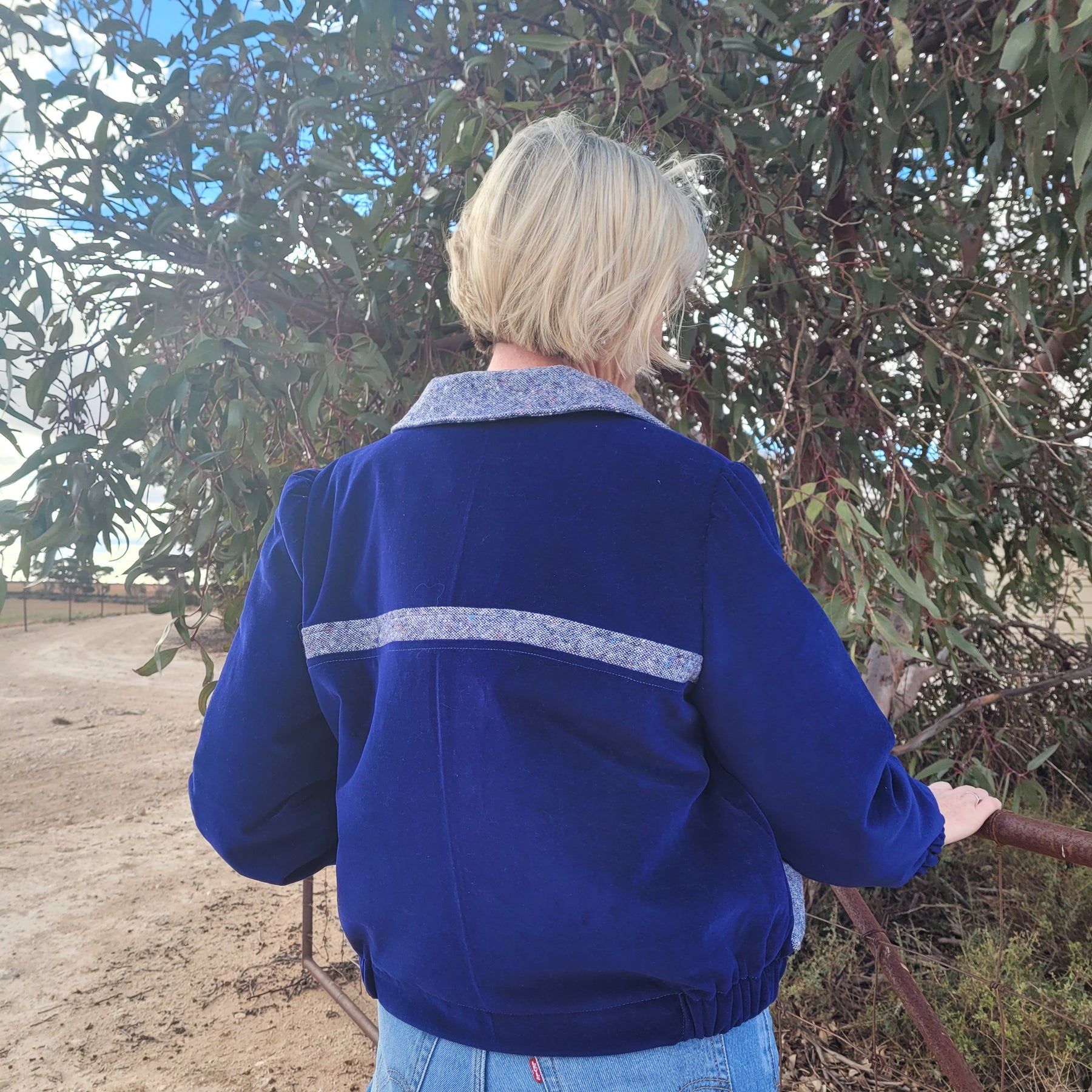 Sapphire Smooth - Retro bomber Jacket - size S/M