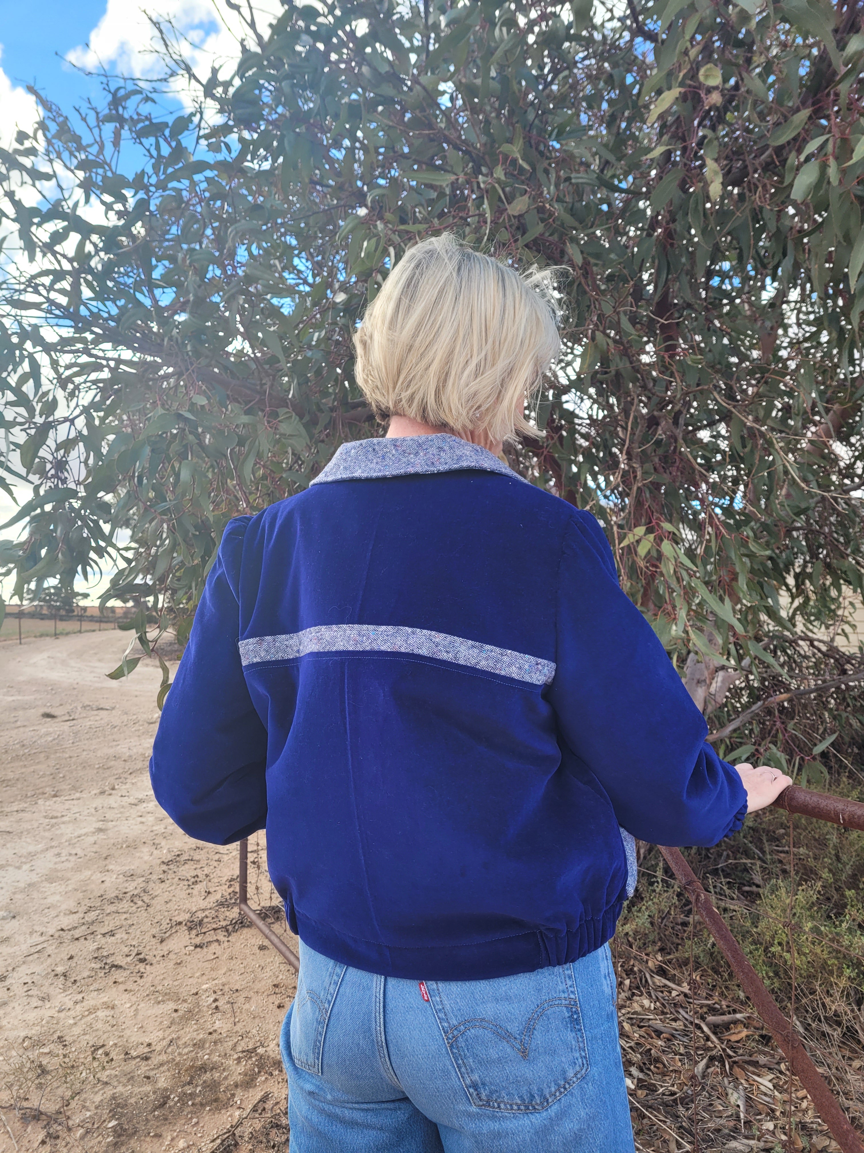 Sapphire Smooth - Retro bomber Jacket - size S/M