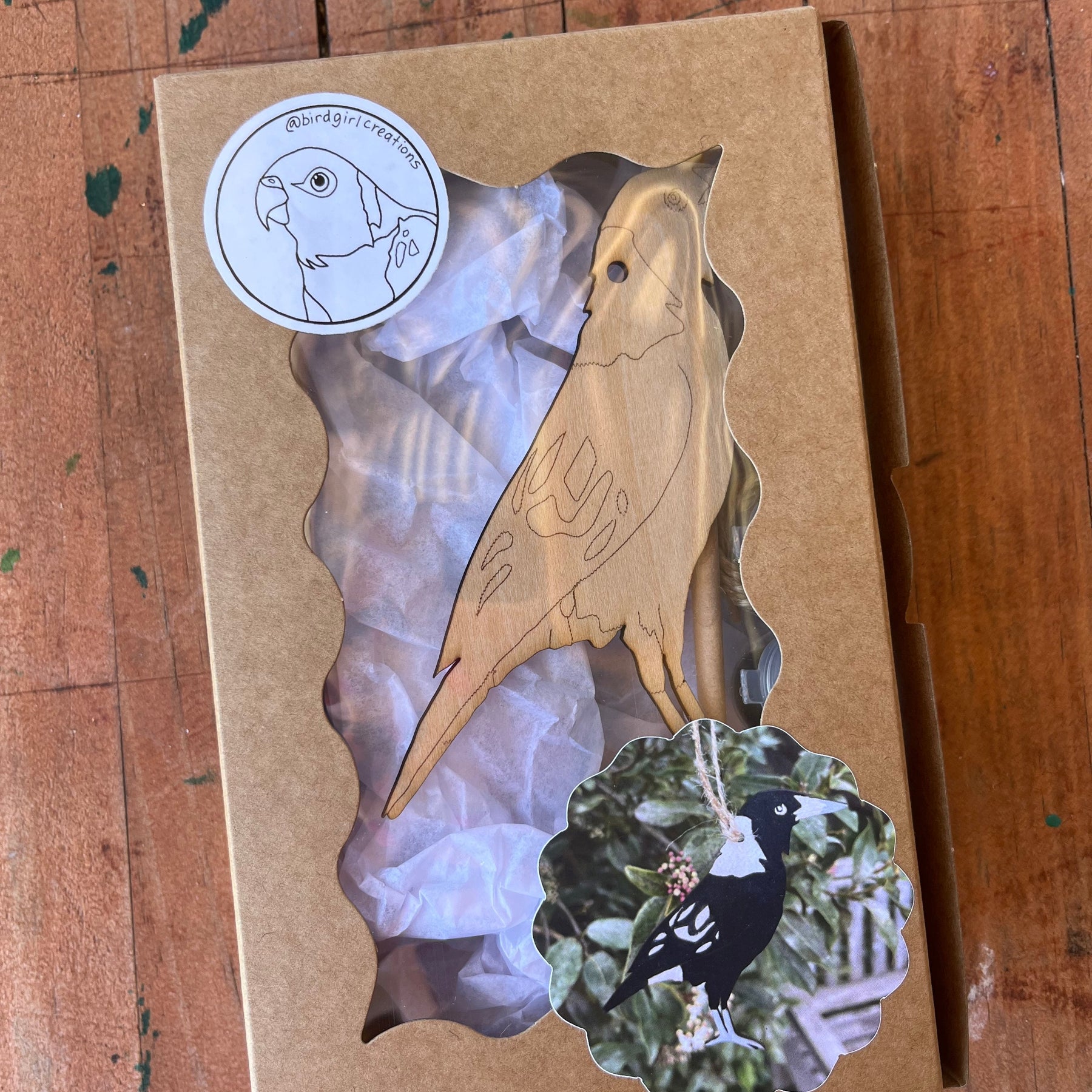 Magpie | Christmas Ornament Paint Kit | Australian Native Bird