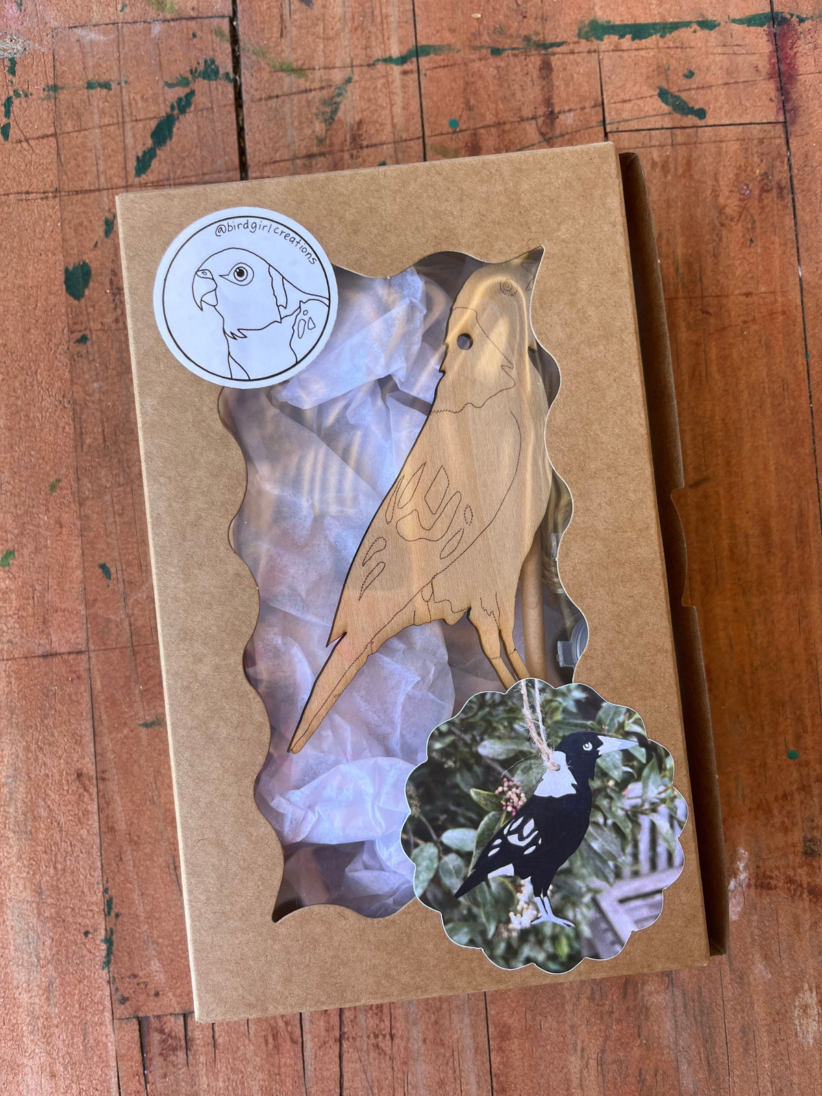 Magpie | Christmas Ornament Paint Kit | Australian Native Bird
