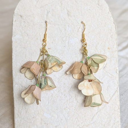 Watercolour Lily of the Valley Flower Earrings – Handmade Paper Dangle Earrings