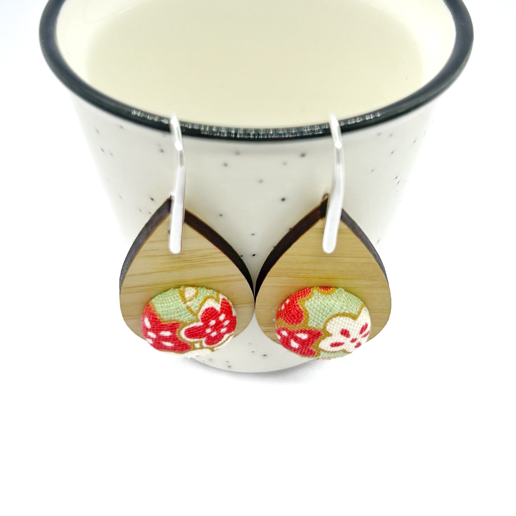 Kimono XL Tear Drop Earrings - Mint and Coral