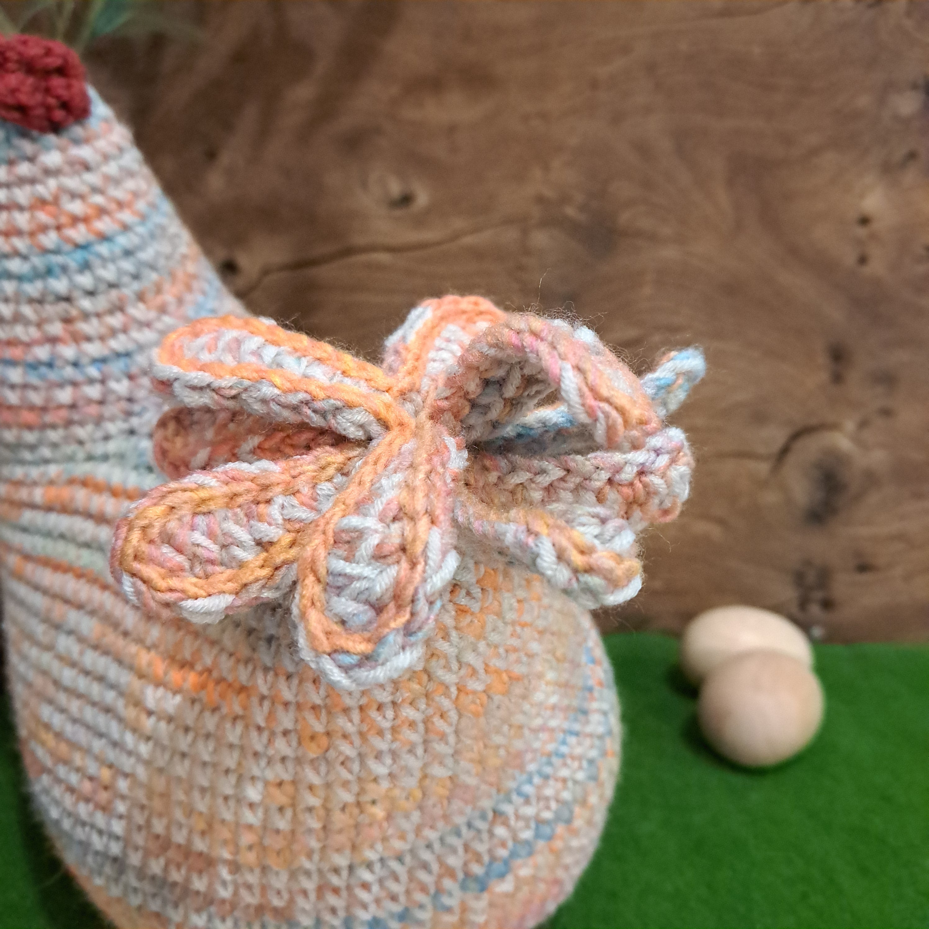 Crochet chicken pillow/cushion/toy/ pastel colours