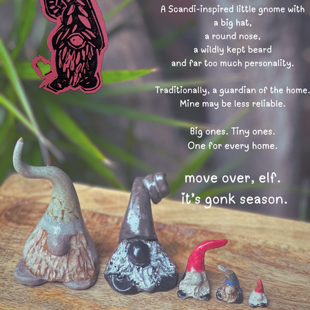Personalised Ceramic Gonk | Handmade Clay Gnome | Custom Name Gift