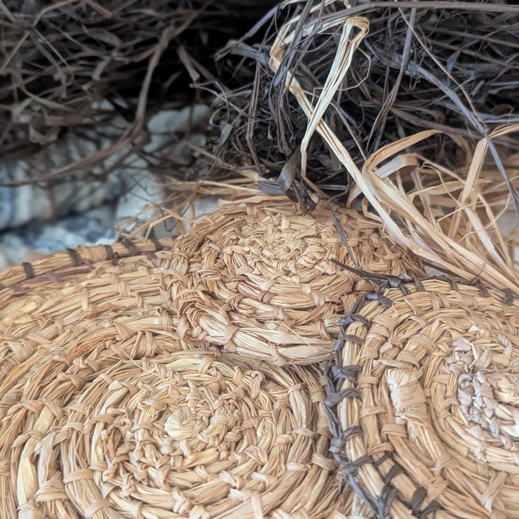 Wall hanging | Fibre Art Weaved Wall Piece | 3 Circles Interwoven Hand dyed Eucalyptus