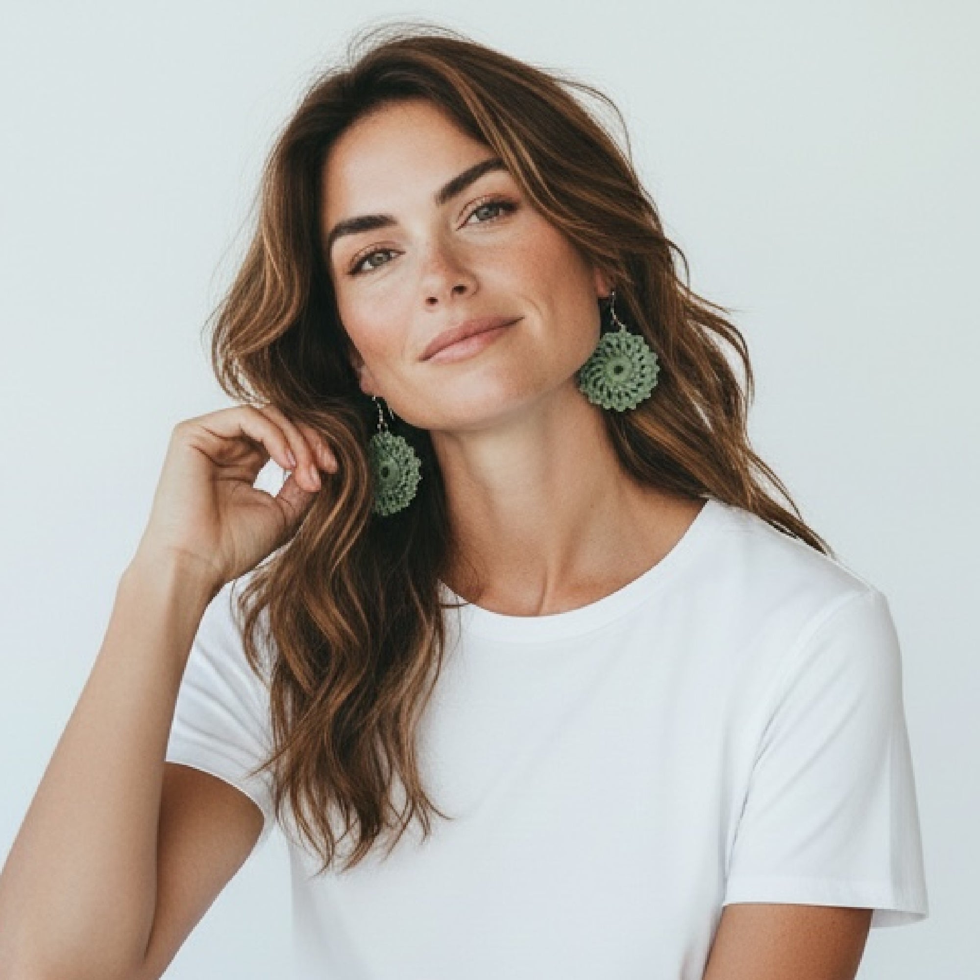 Crochet Earrings - Sunburst Collection: Sagebrush