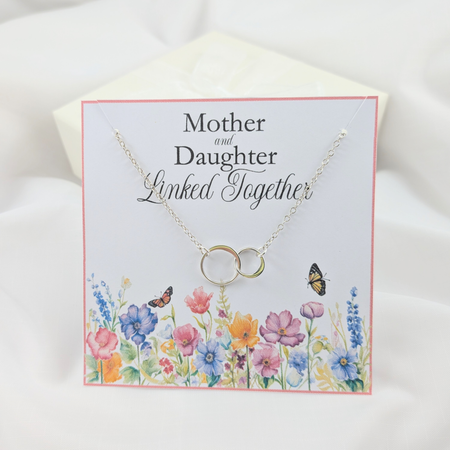 Sterling Silver Interlocking Circles Necklace: Mother Gift