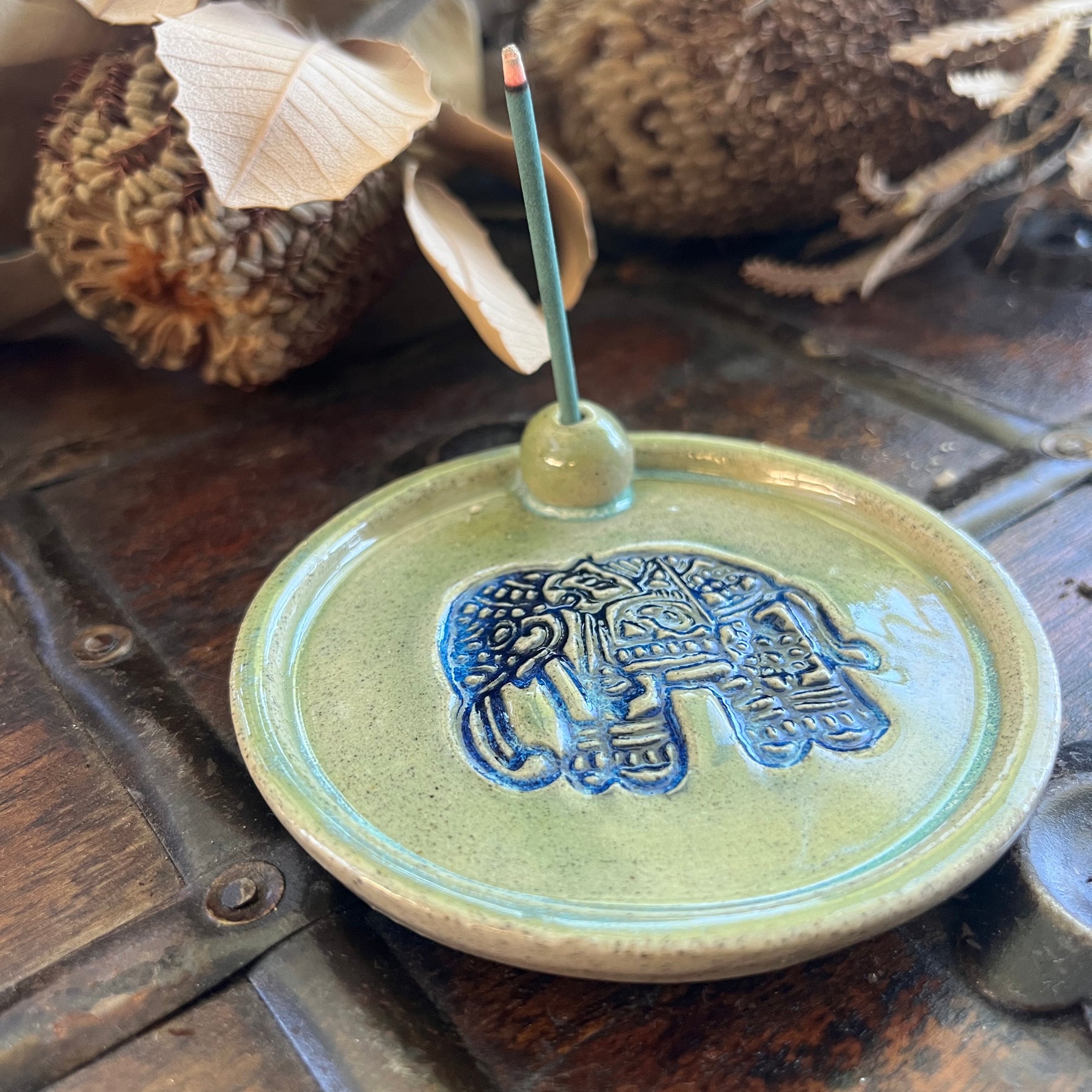 Elephant Imprinted Incense Holder