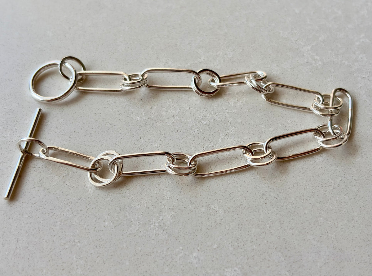Double Loop Sterling Silver Bracelet