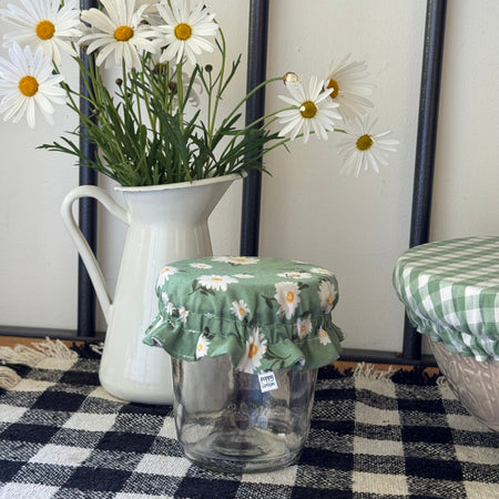 Reversible Daisy Bowl & Jar Cover Size Options – Handmade in Tasmania