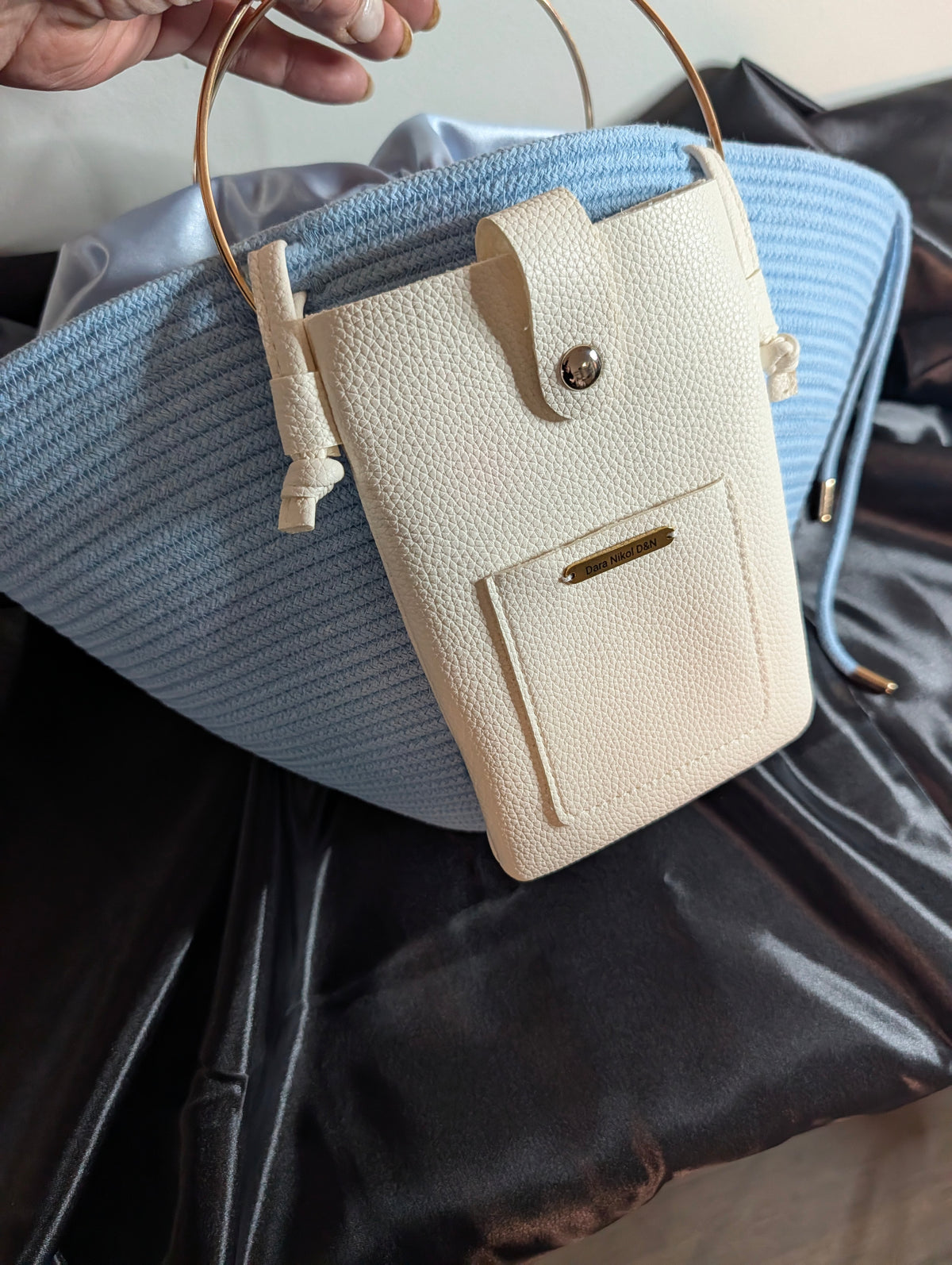 Sky Medium Handmade Cotton Cord Statement Handbag