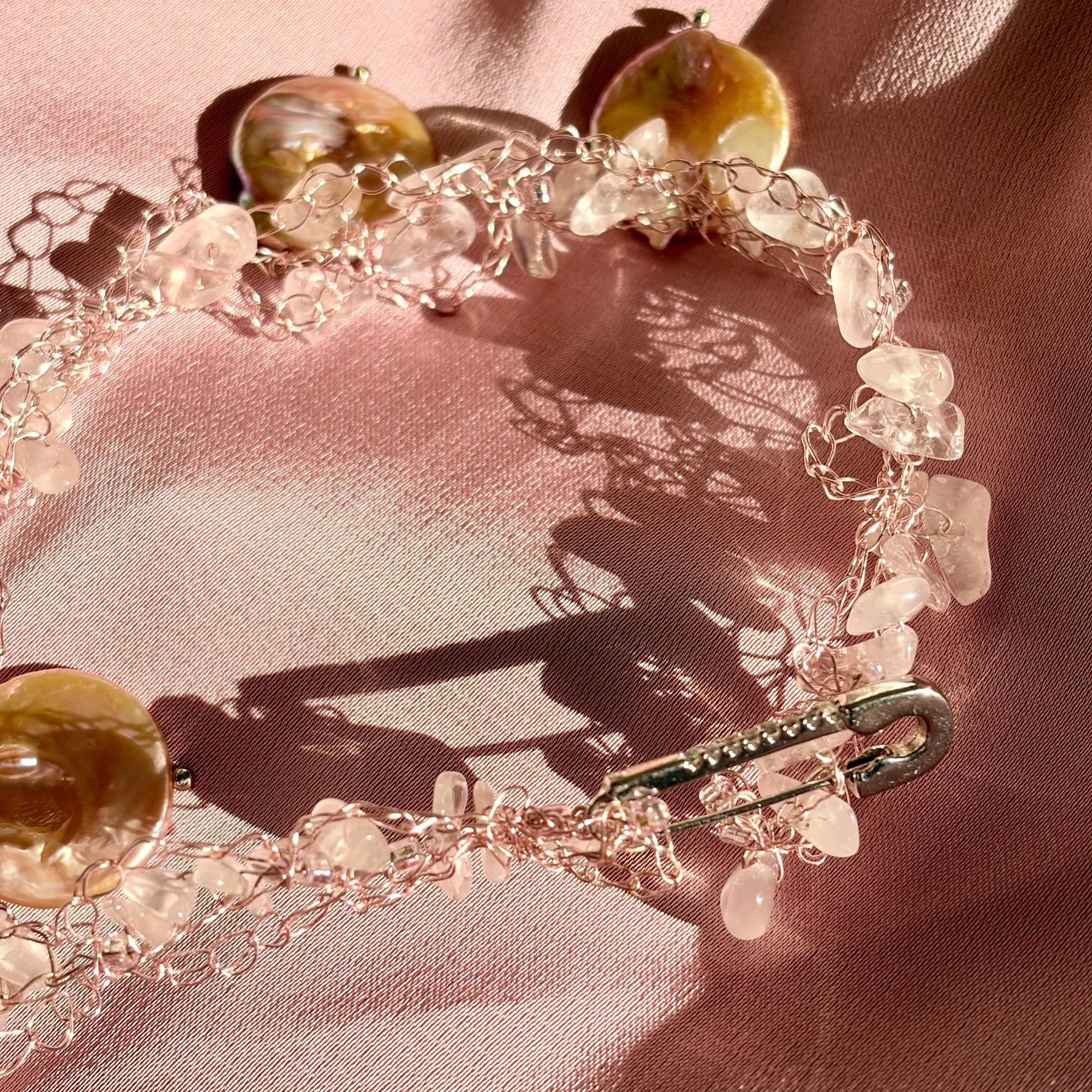 “Rose”- rose quartz and pearls Necklace