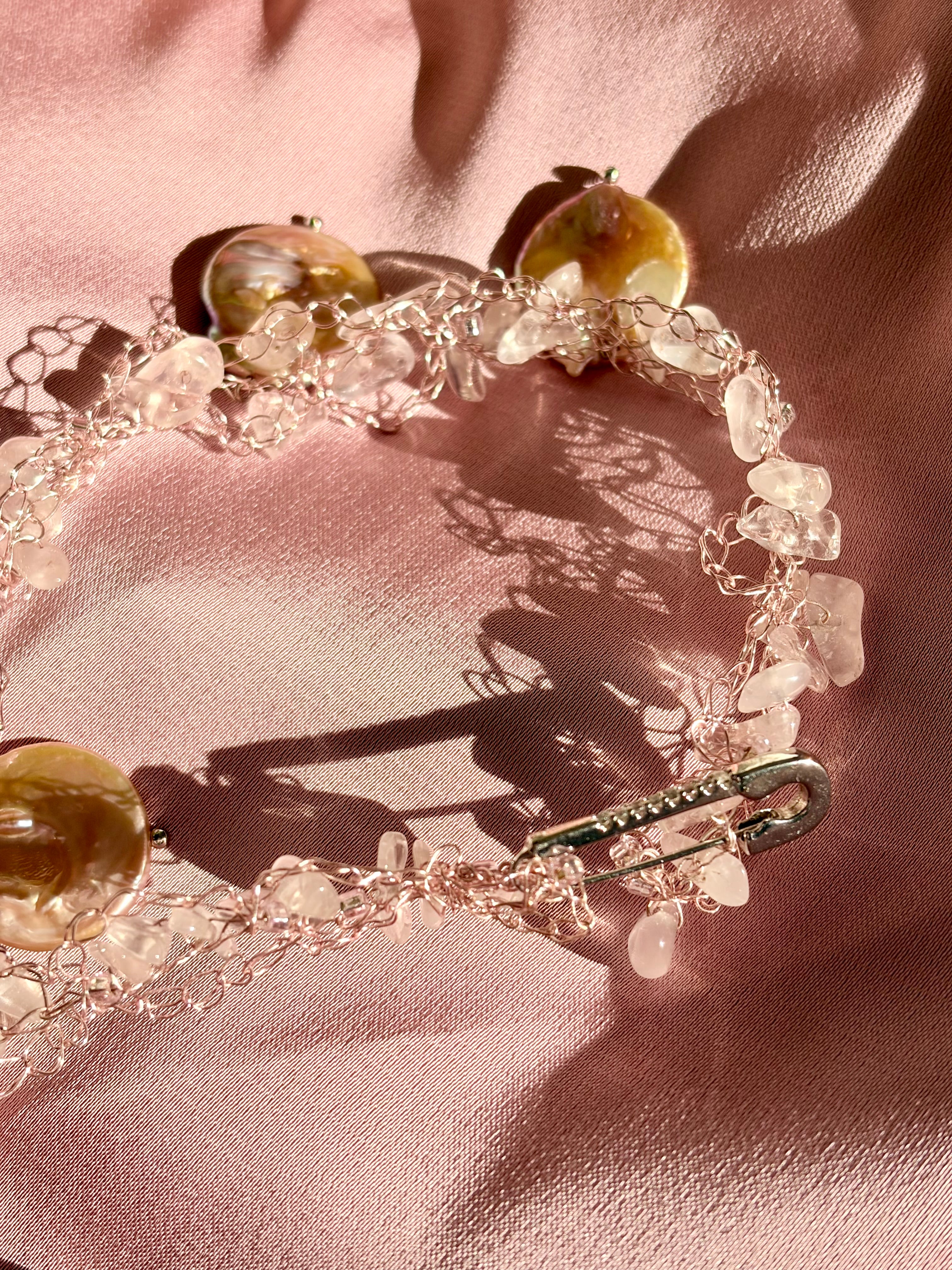 “Rose”- rose quartz and pearls Necklace