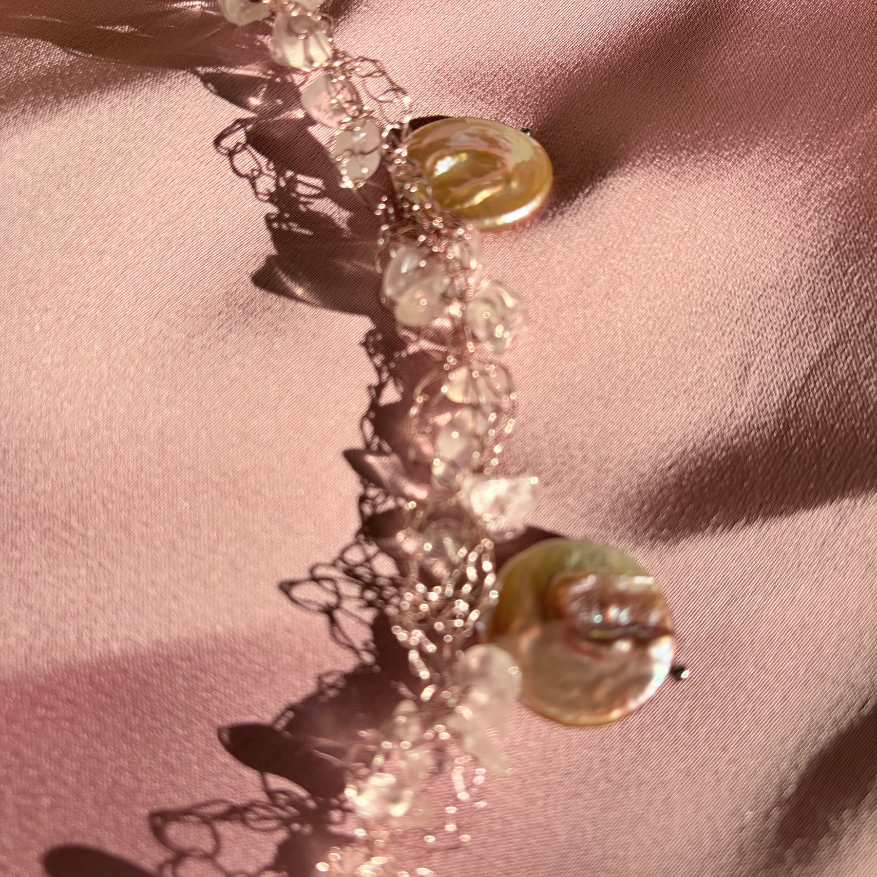 “Rose”- rose quartz and pearls Necklace