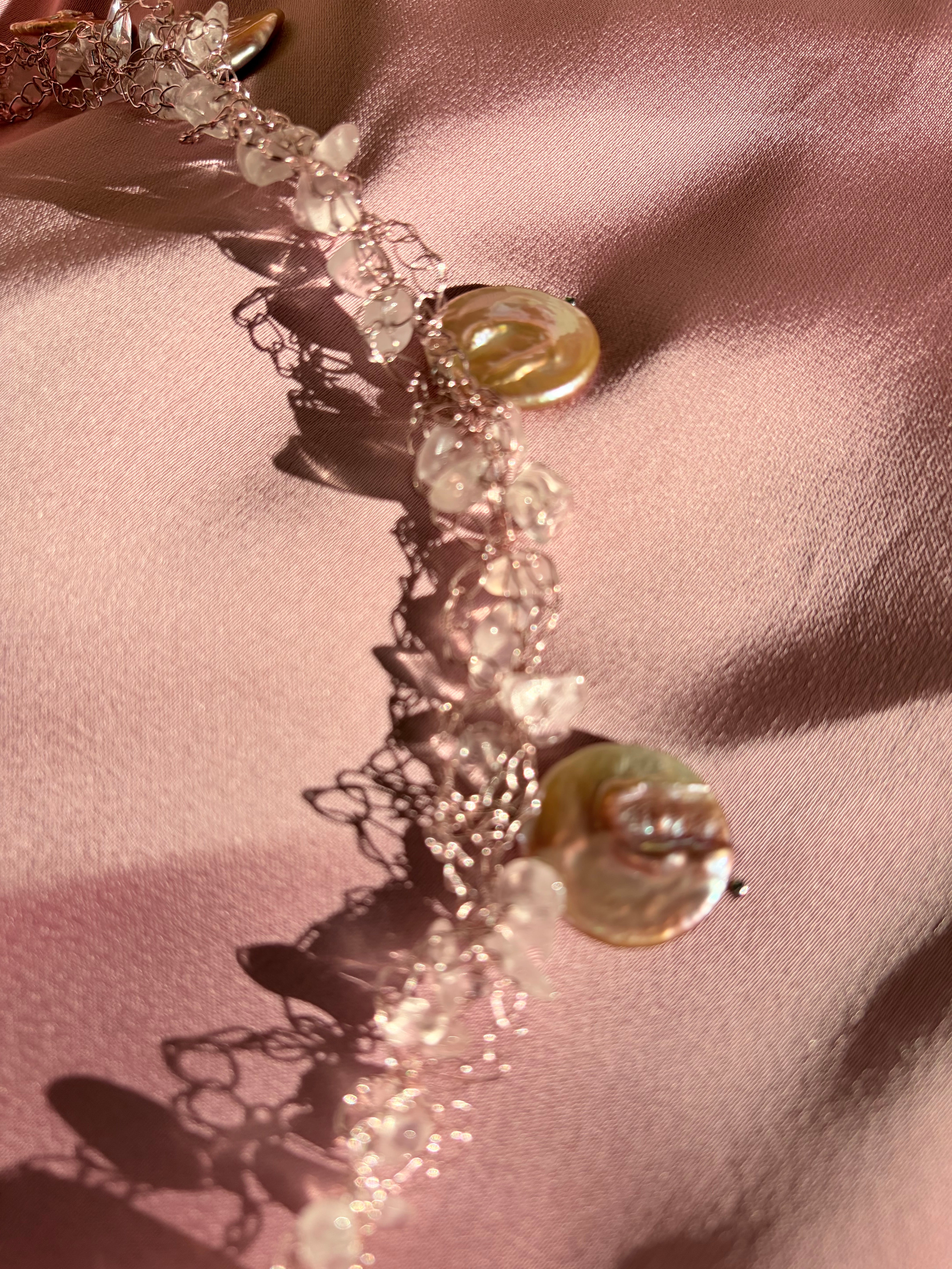 “Rose”- rose quartz and pearls Necklace