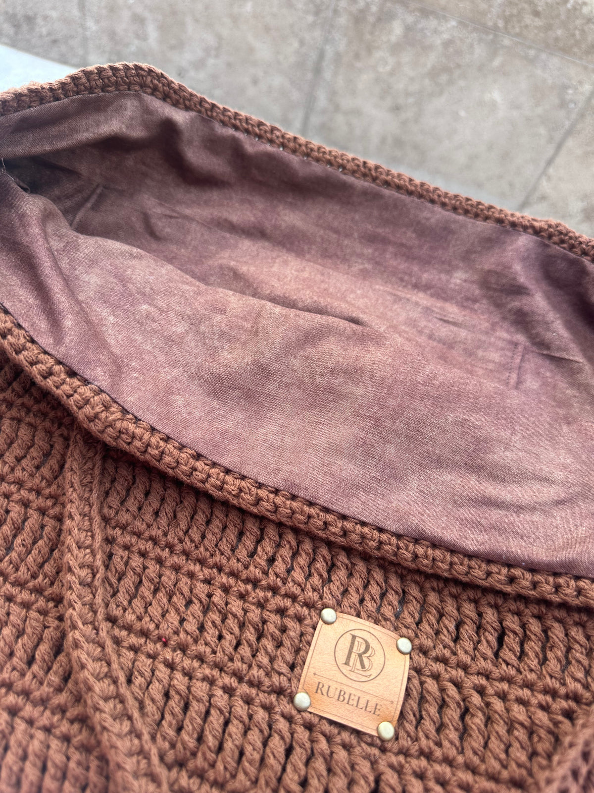 The Chocolate Tote | Hand-Crocheted Cotton Shoulder Bag