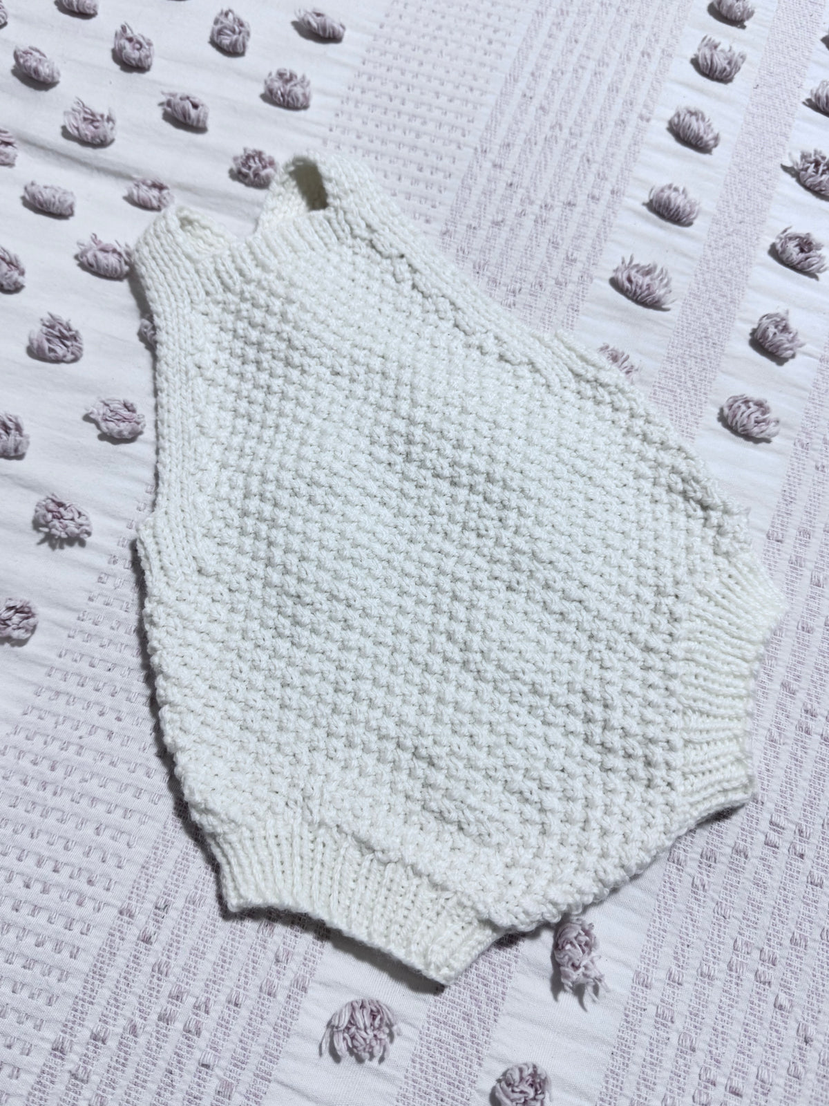 Hand Knitted Baby Romper