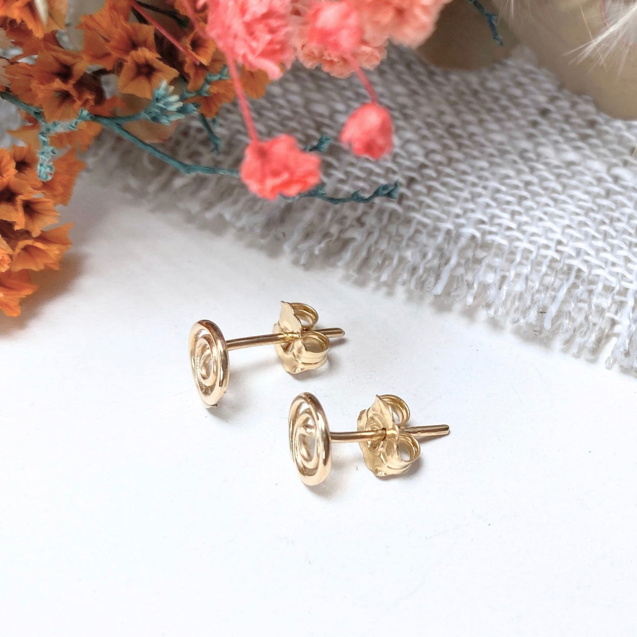 NEW Small Round Spiral stud earrings | 14k Gold-filled | Easy to style