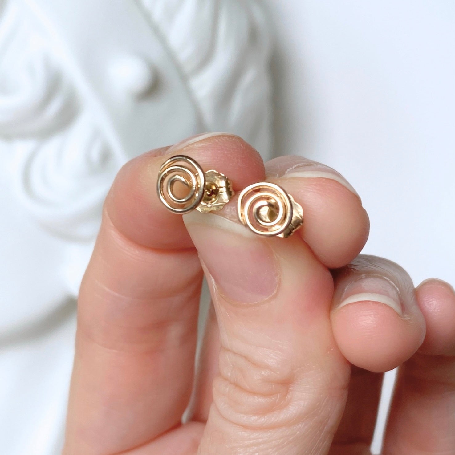 NEW Small Round Spiral stud earrings | 14k Gold-filled | Easy to style