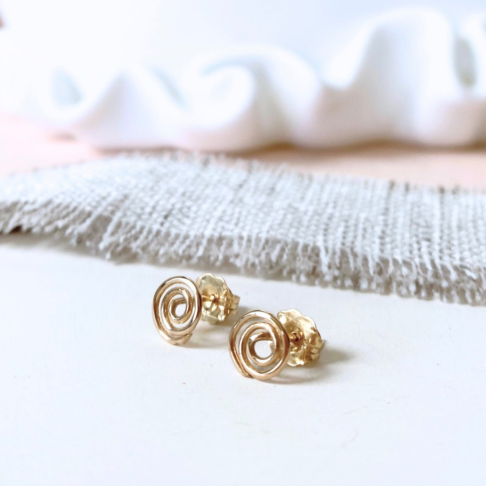 NEW Small Round Spiral stud earrings | 14k Gold-filled | Easy to style