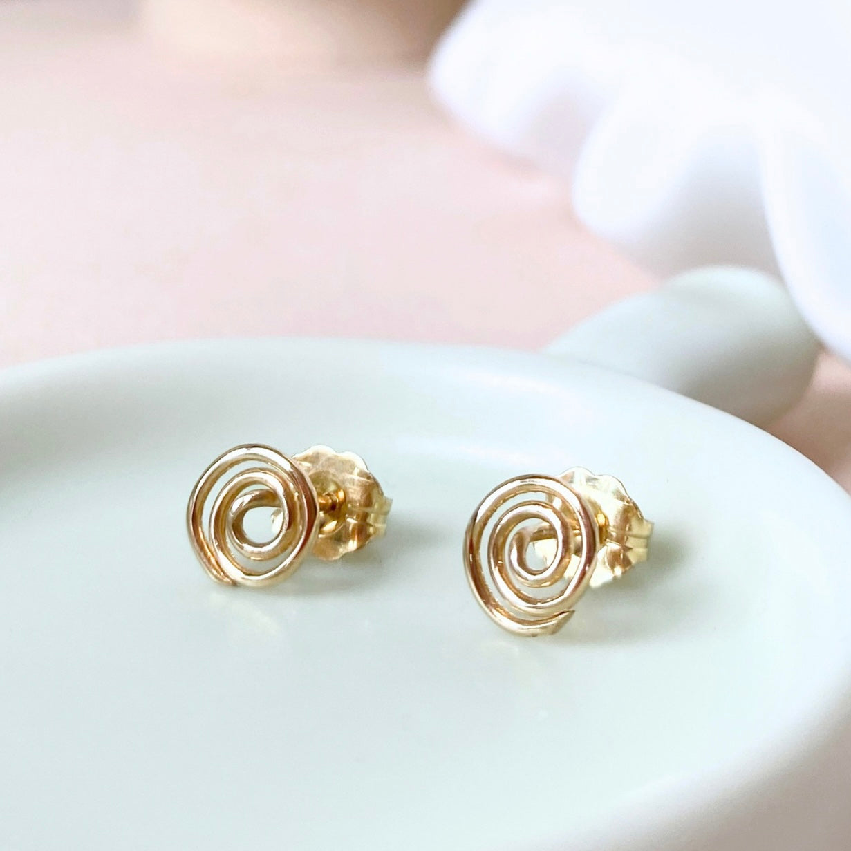 NEW Small Round Spiral stud earrings | 14k Gold-filled | Easy to style