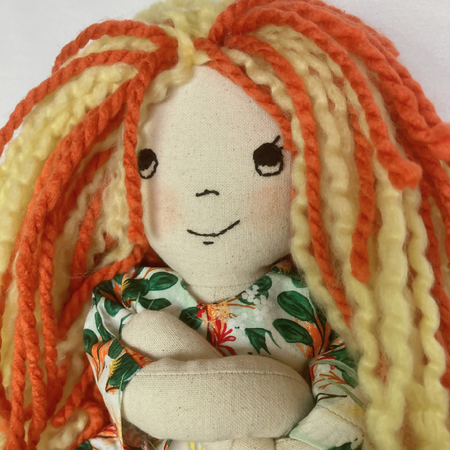 Emma| Handmade Fabric Doll| Oh-so-generous hair| 53cm| Personalised