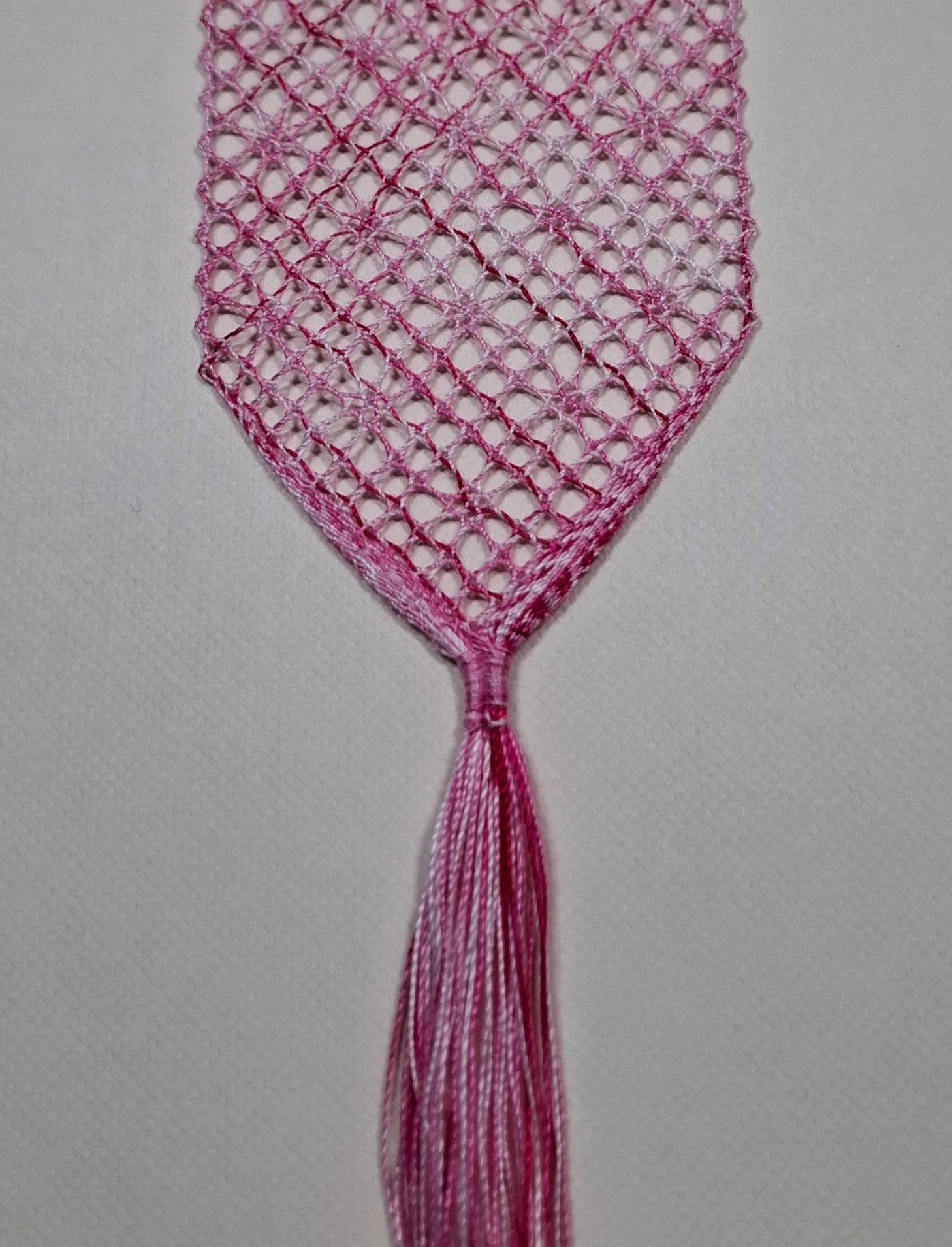 Pink & White Stars Lace Bookmark