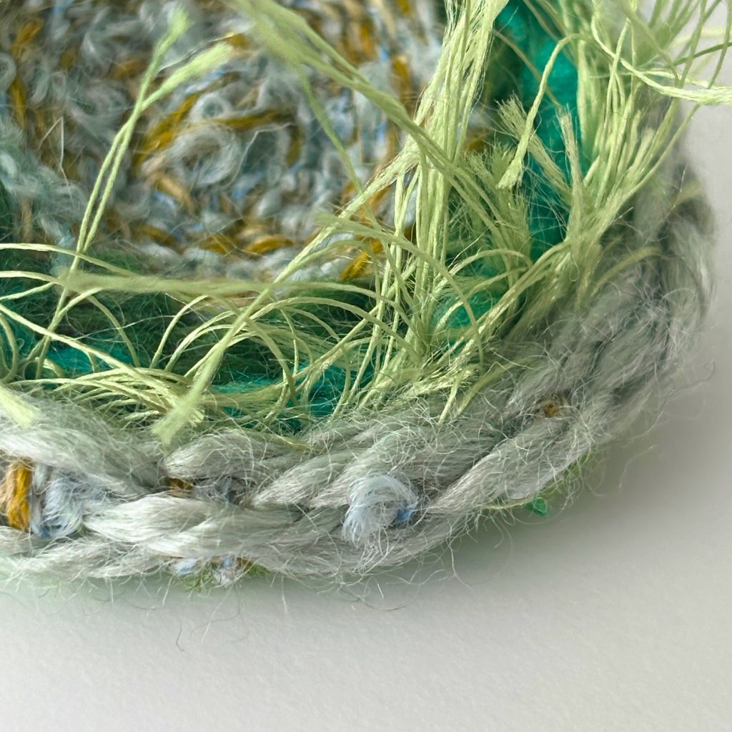 Handwoven Brooch - Small Green