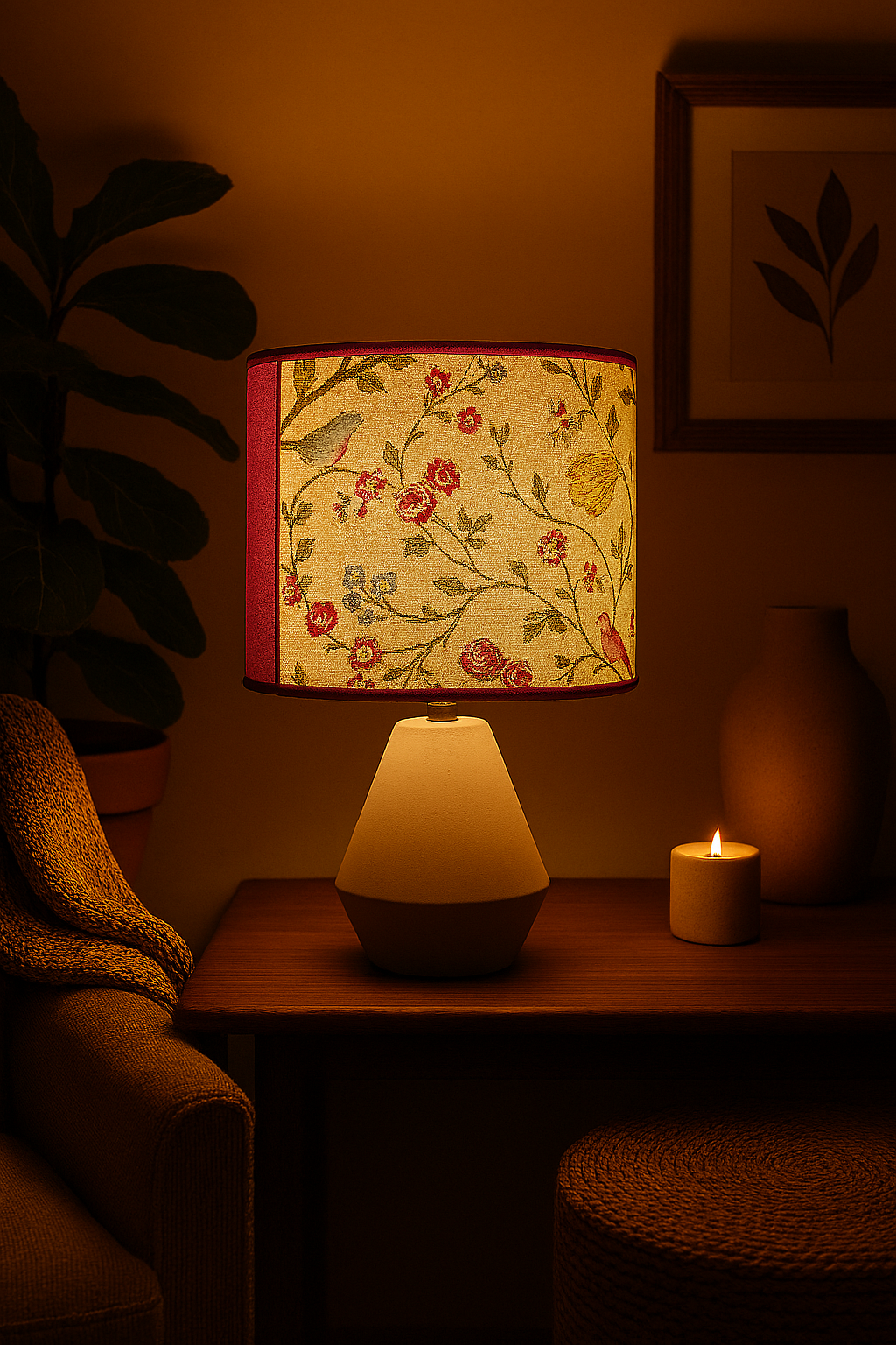 Birds Trail double side drum lampshade
