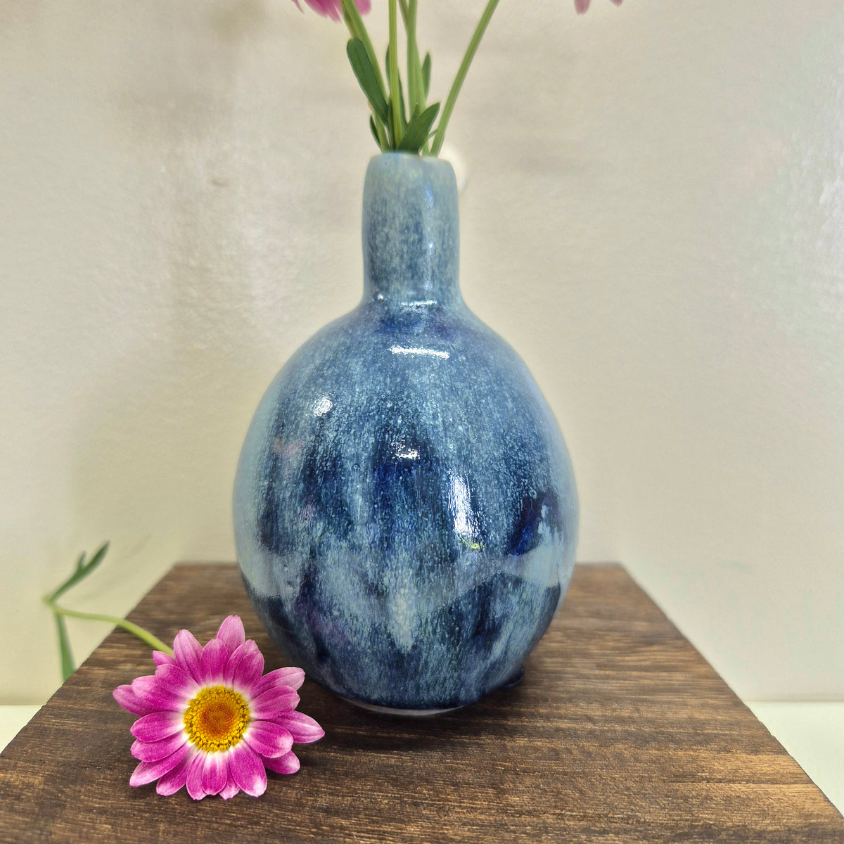 Blue Bud Vase - Flower Vase