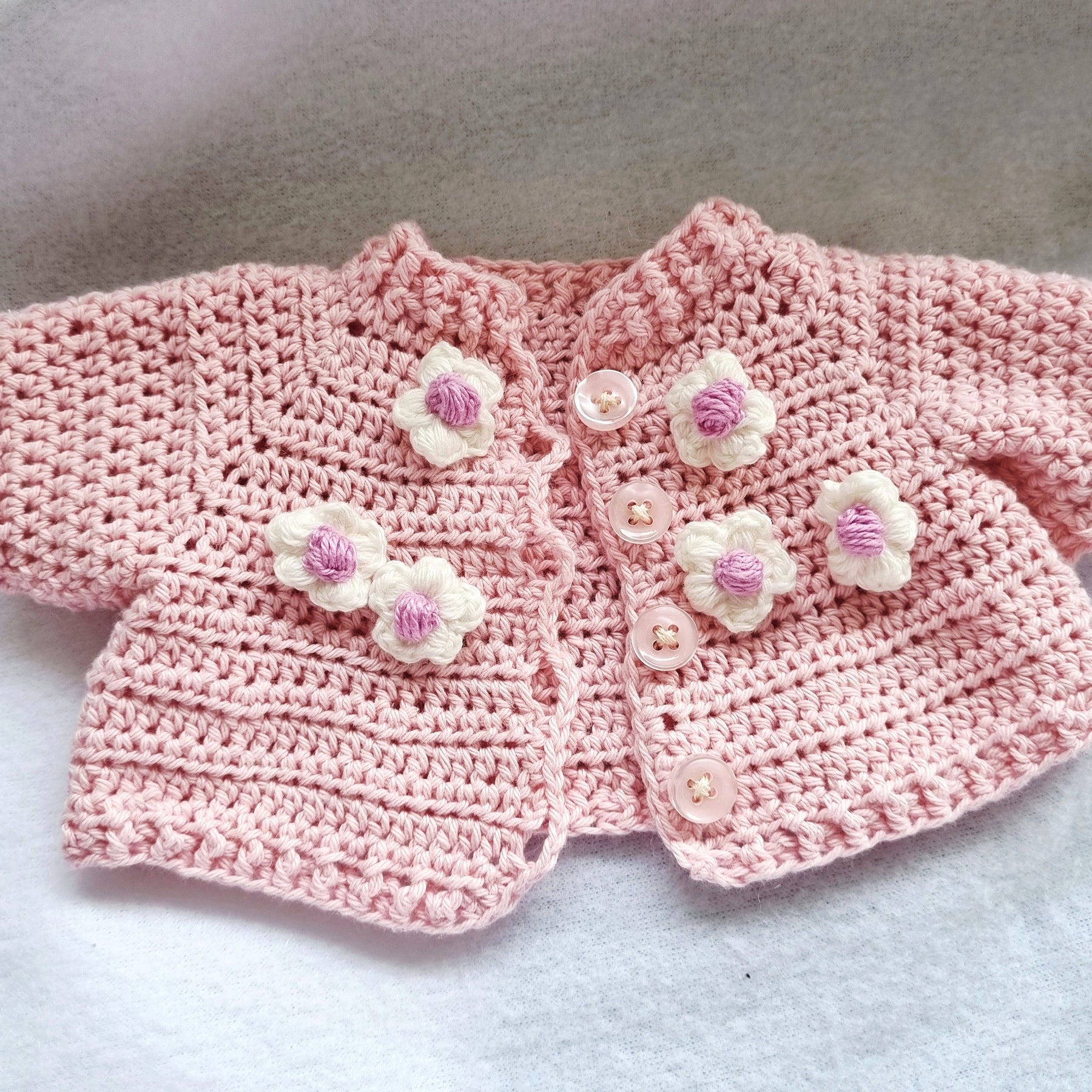 Handmade – Teddy bear with Pink crochet jumper – BB48/1