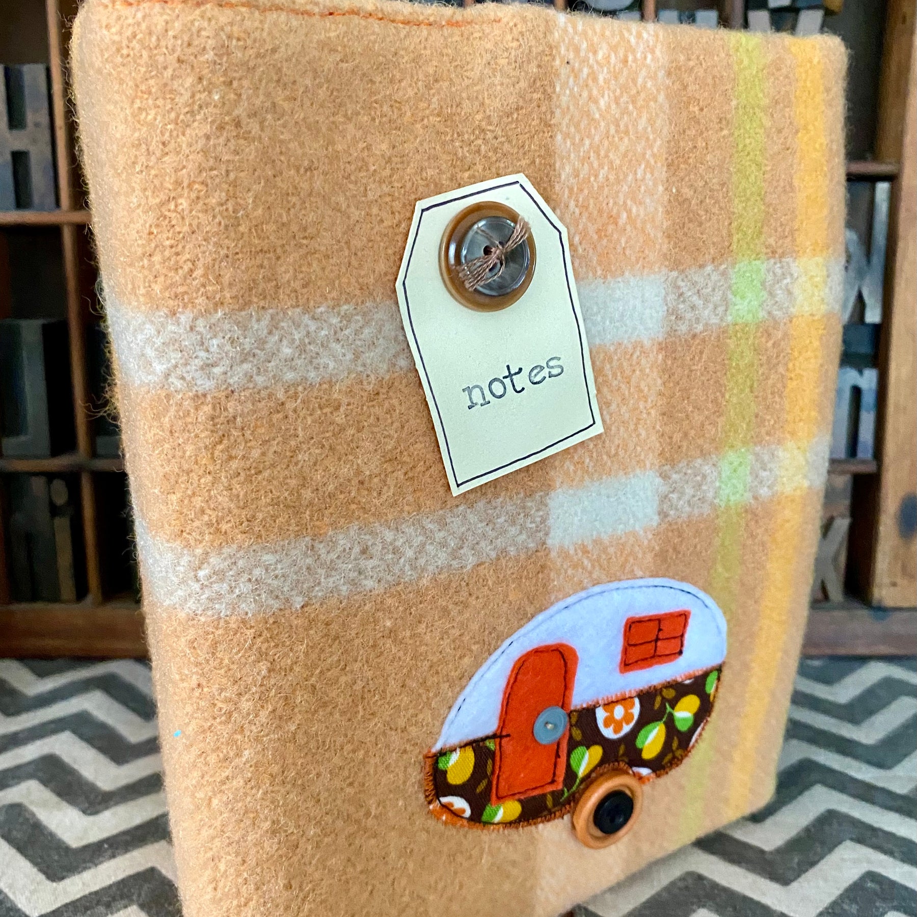 A5 Upcycled Notebook Caravan - Orange
