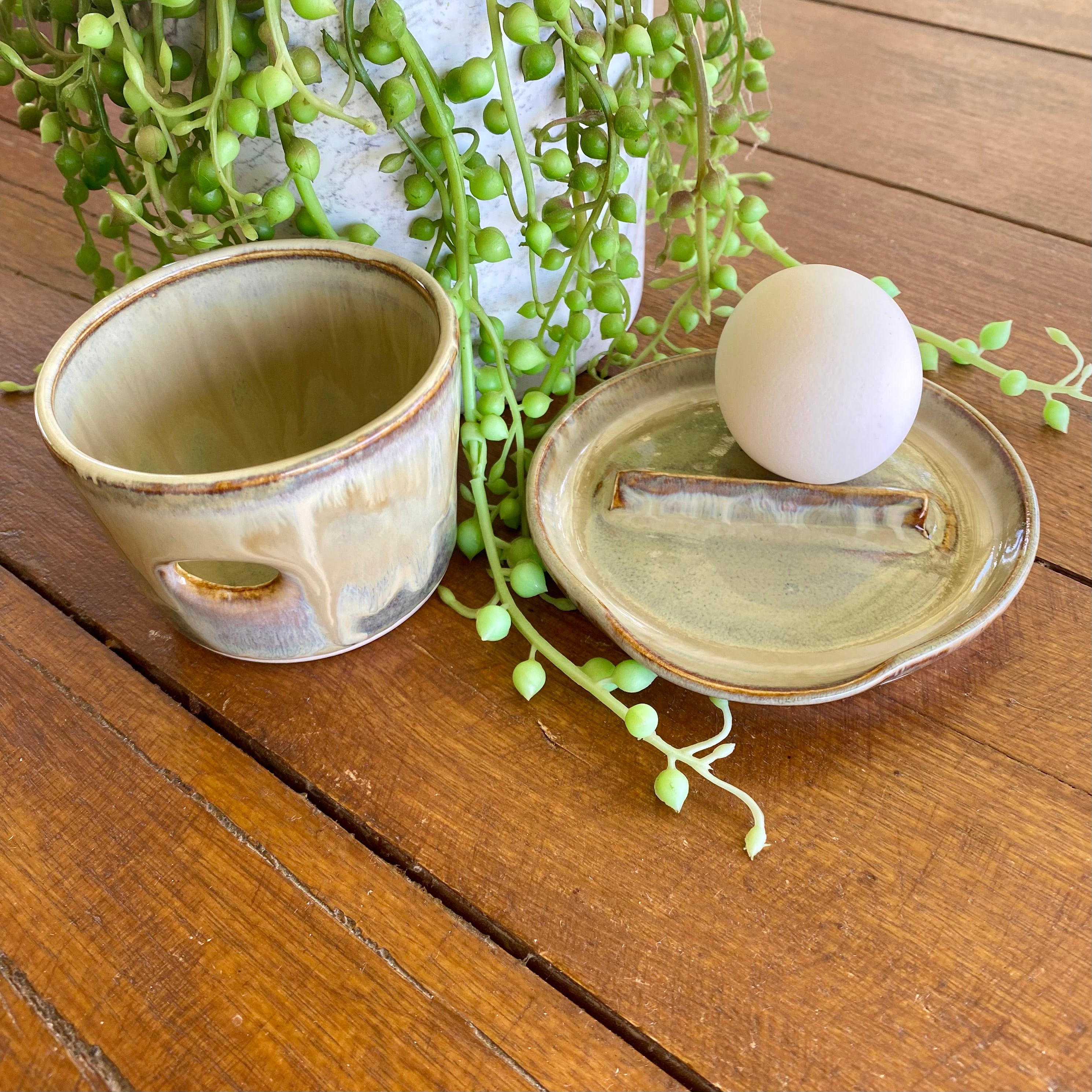 Handmade Ceramic Egg White Separator Cup