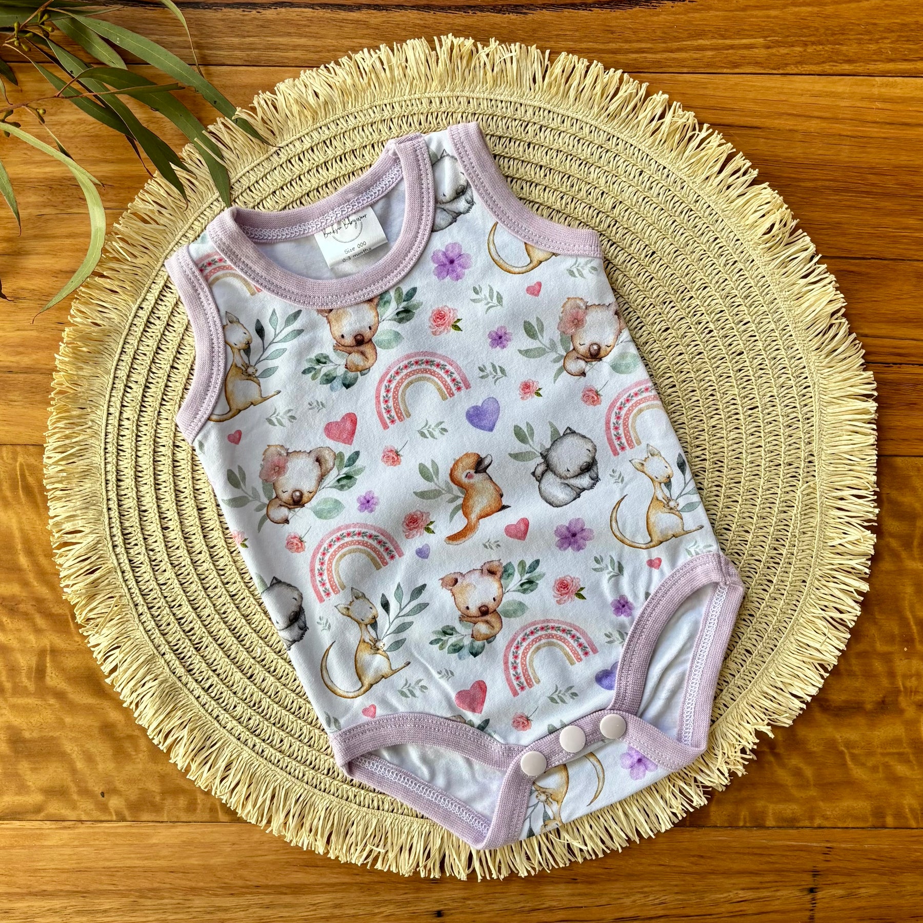 Baby Tank Bodysuit | Koala Dreams | Size premmie to 2 | Made to Order