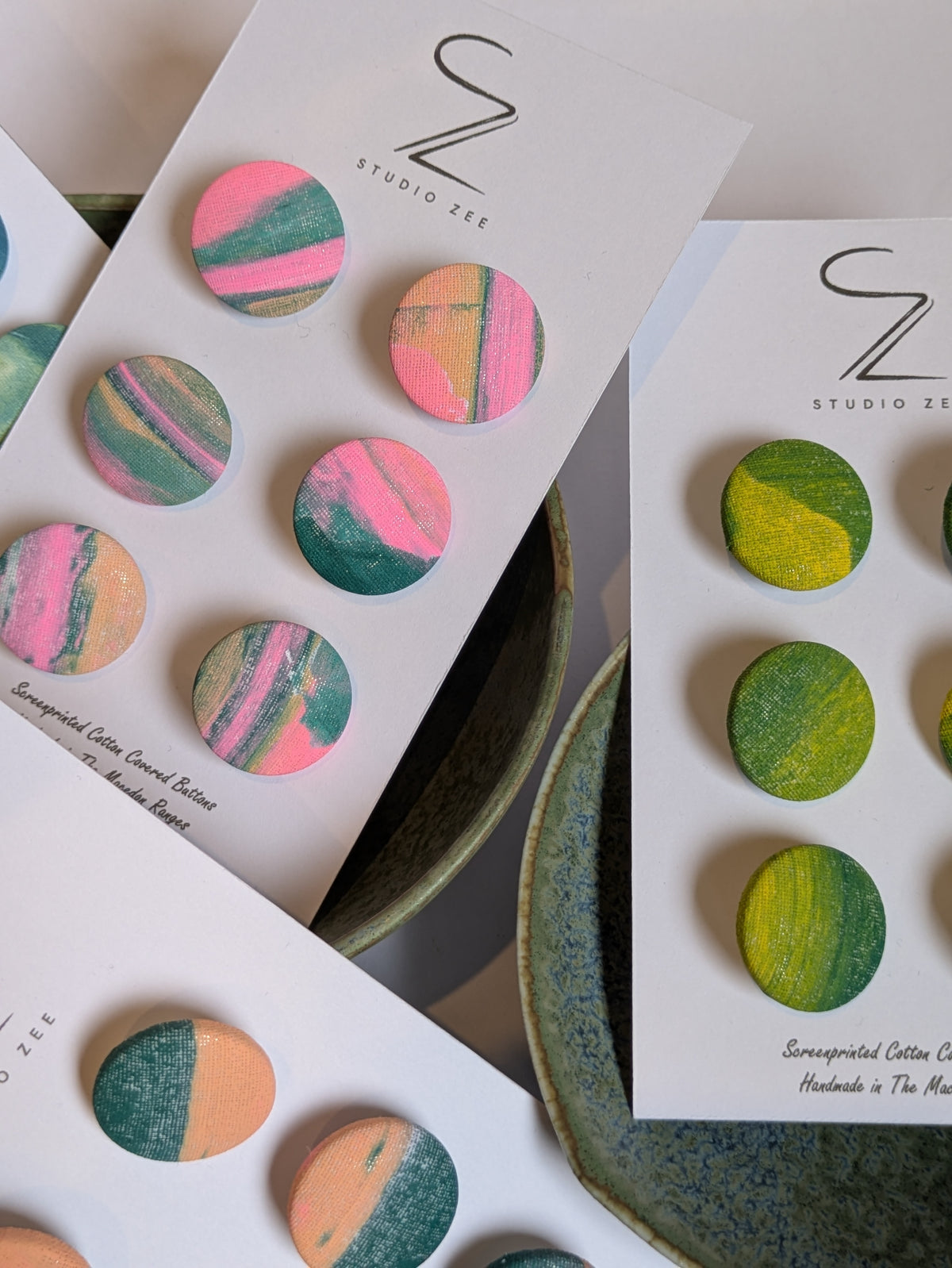 Hand Printed Fabric Buttons
