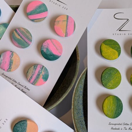 Hand Printed Fabric Buttons