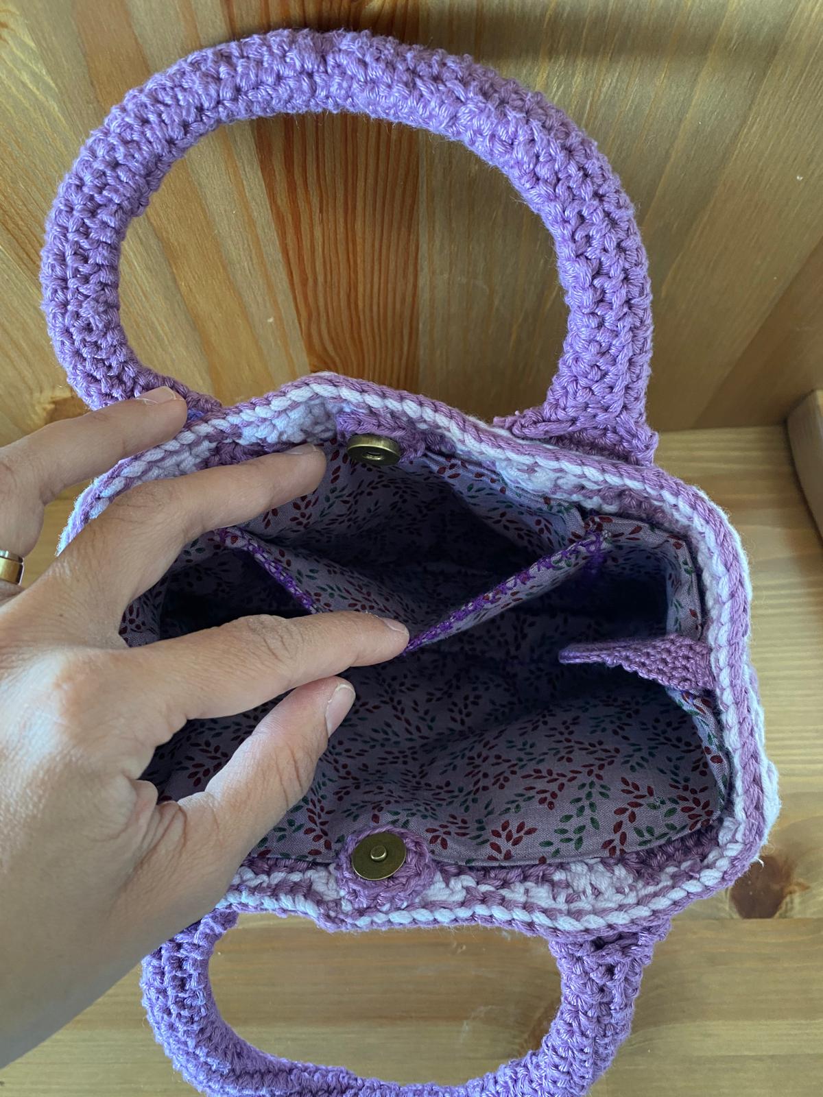 The Lavender Ripple Crochet Bag – Convertible Handbag