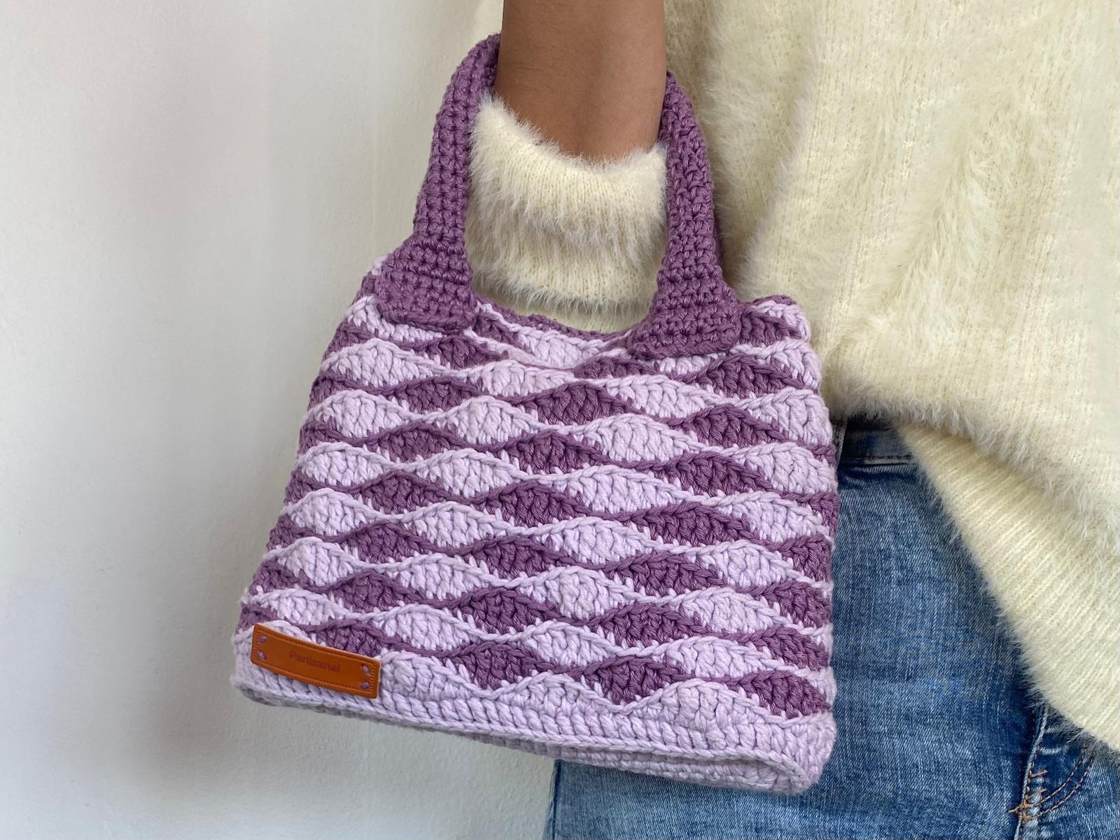 The Lavender Ripple Crochet Bag – Convertible Handbag