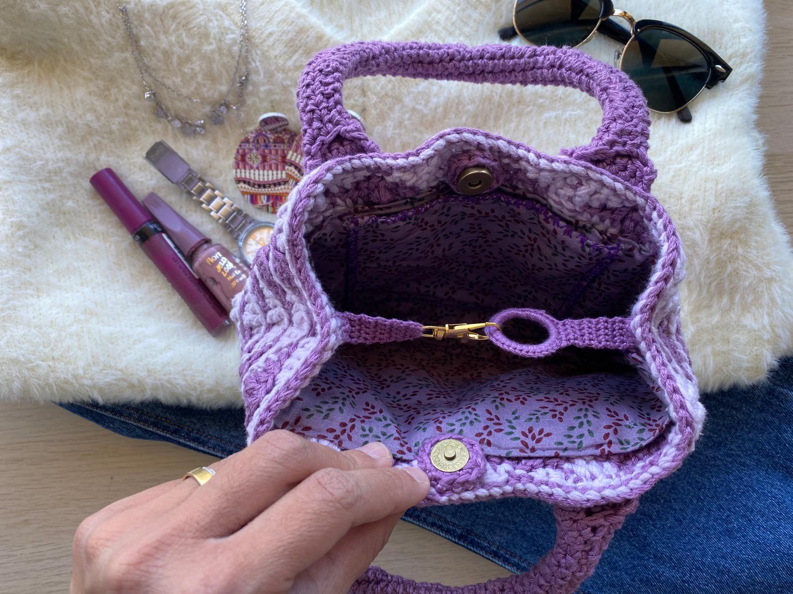 The Lavender Ripple Crochet Bag – Convertible Handbag