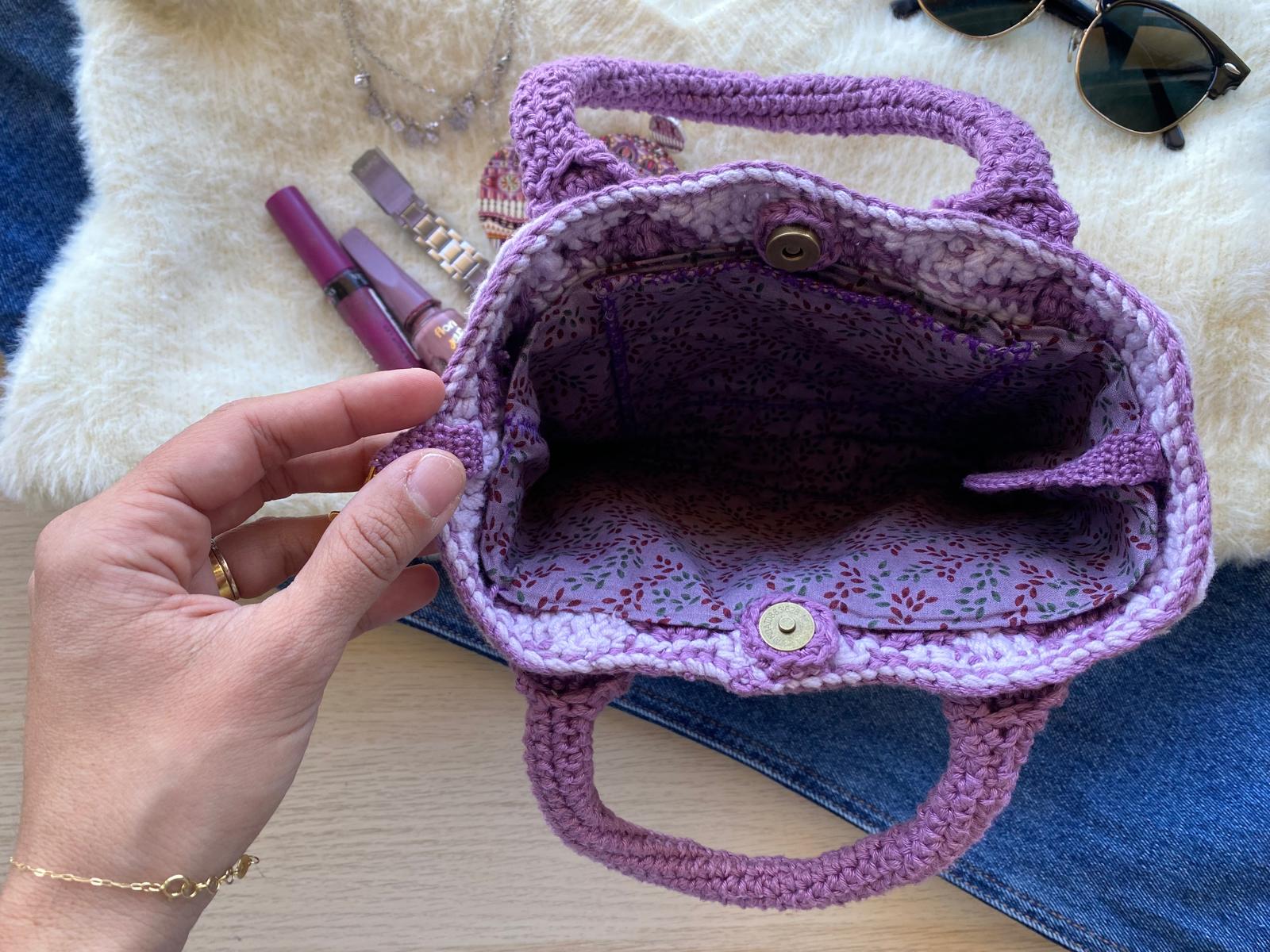 The Lavender Ripple Crochet Bag – Convertible Handbag