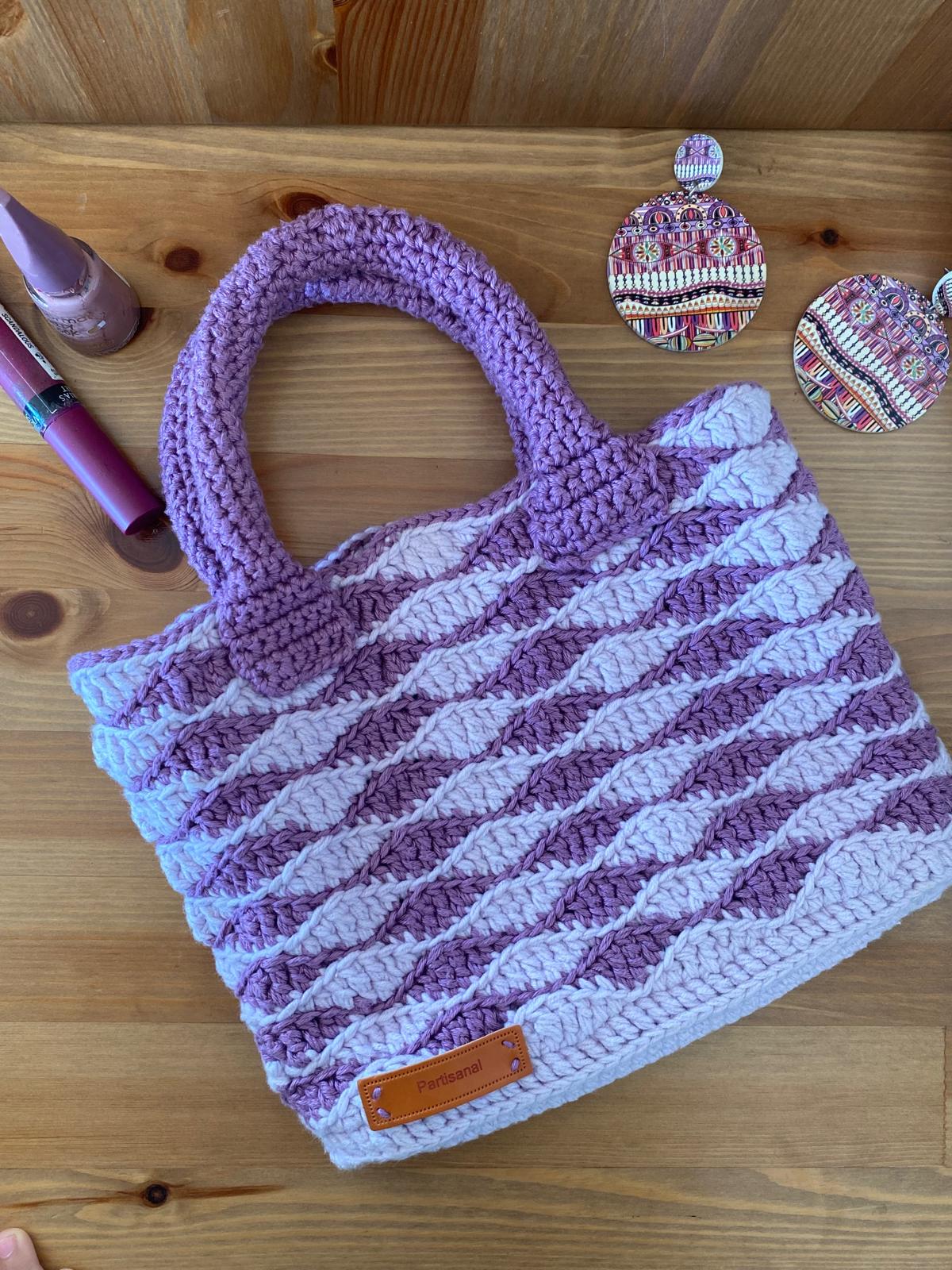 The Lavender Ripple Crochet Bag – Convertible Handbag