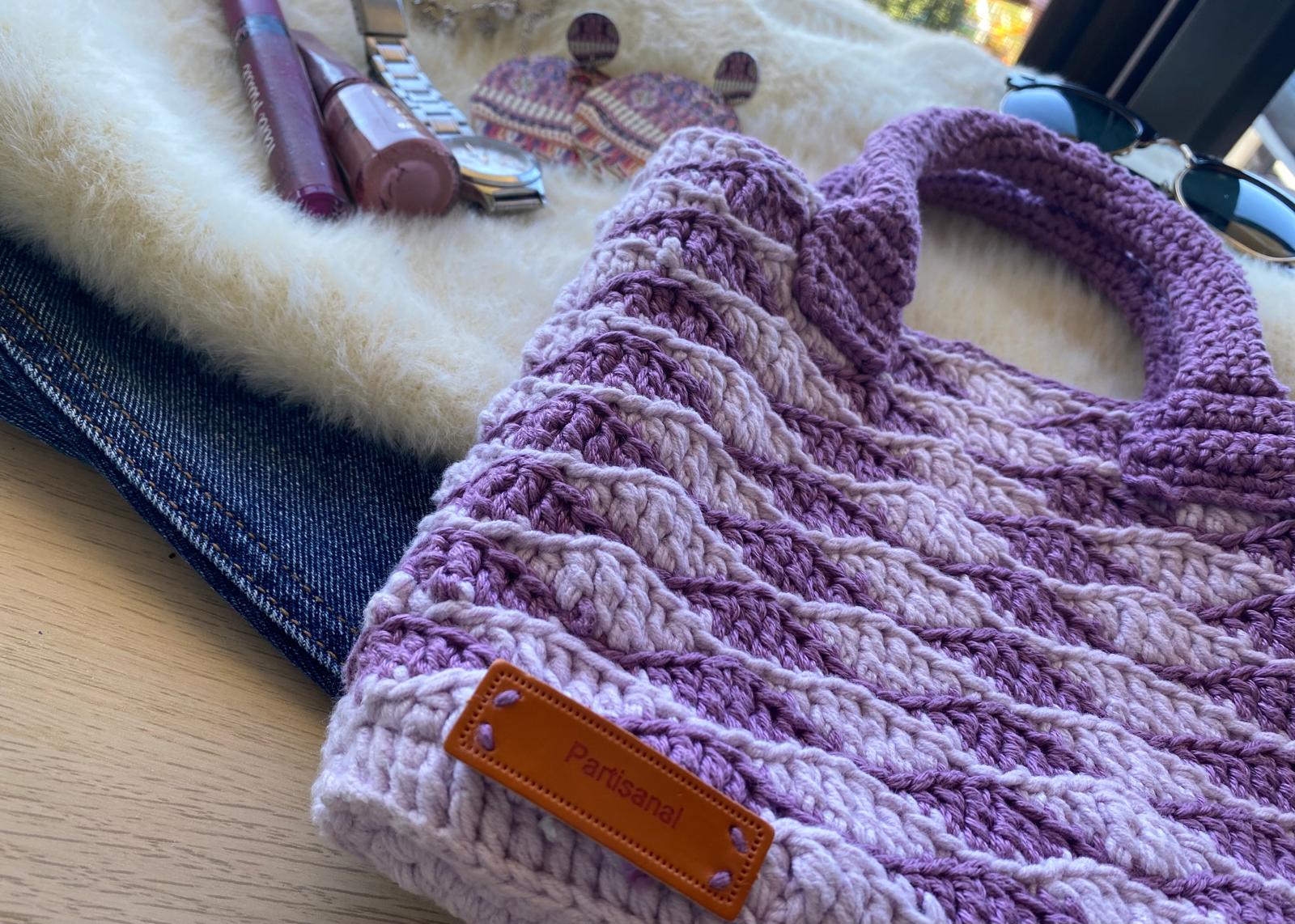 The Lavender Ripple Crochet Bag – Convertible Handbag