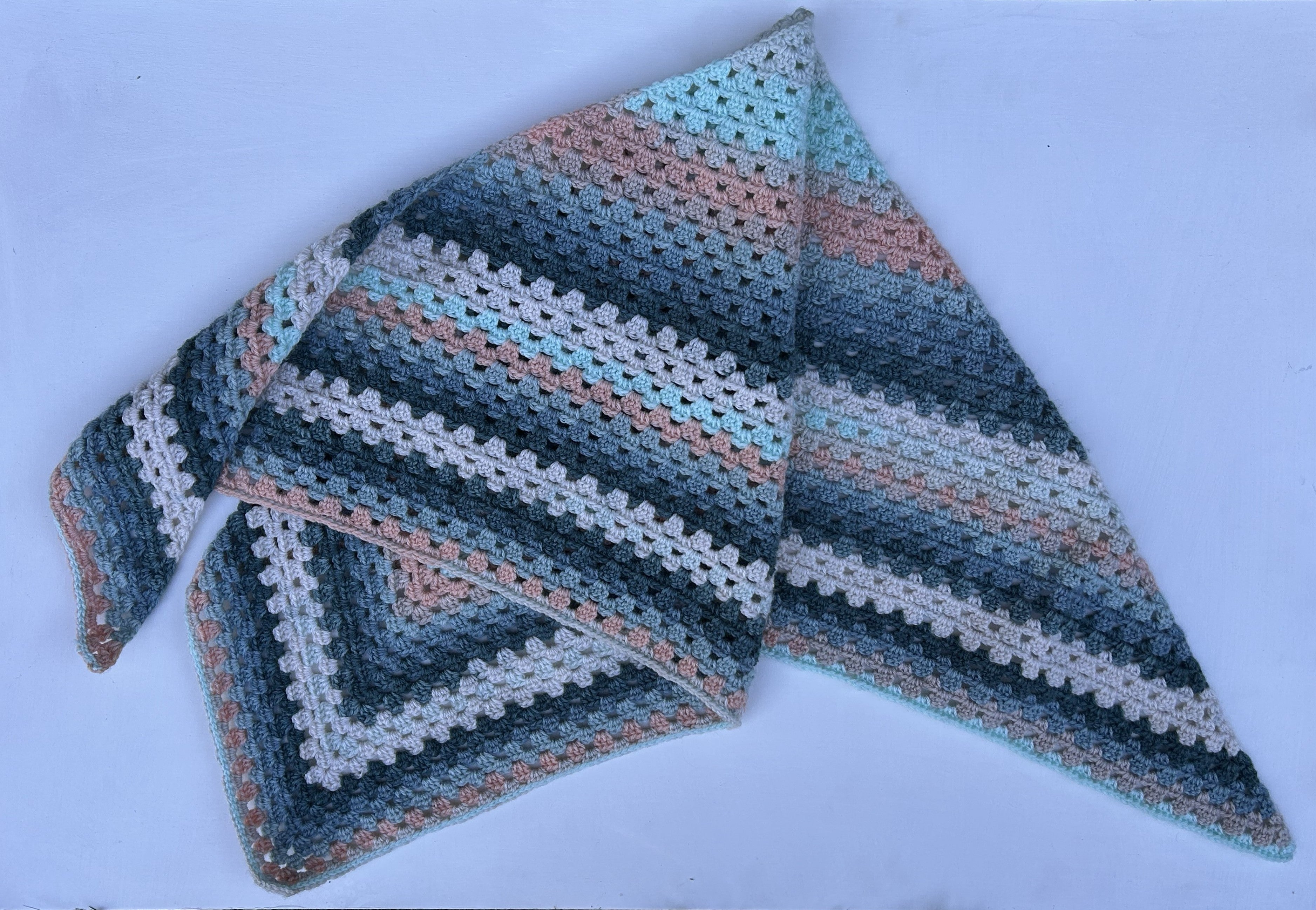 Triangle Shawl - Crochet Multicoloured