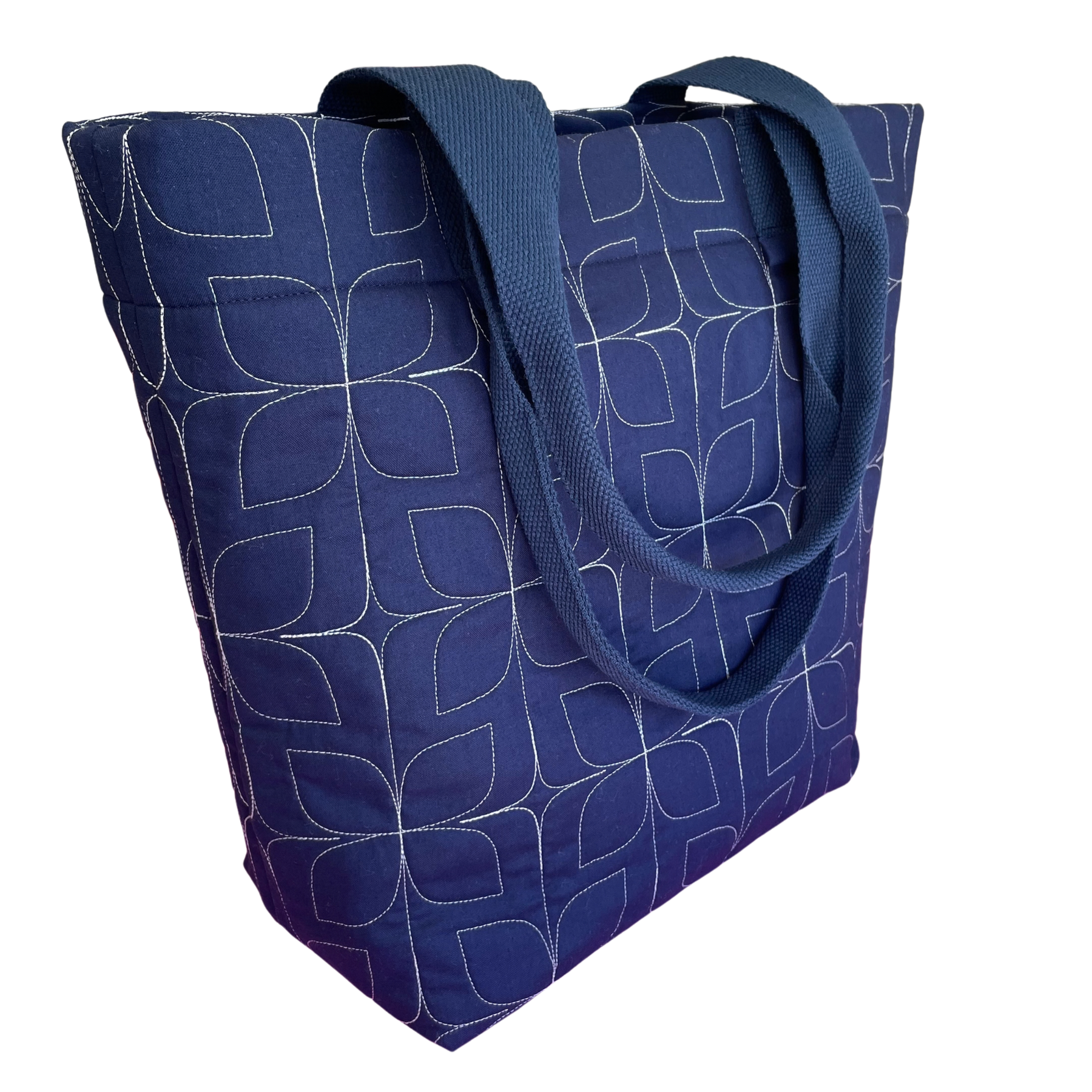 Tote Bag - Quilted Navy Blue - Shopping/Beach/Market/Everyday