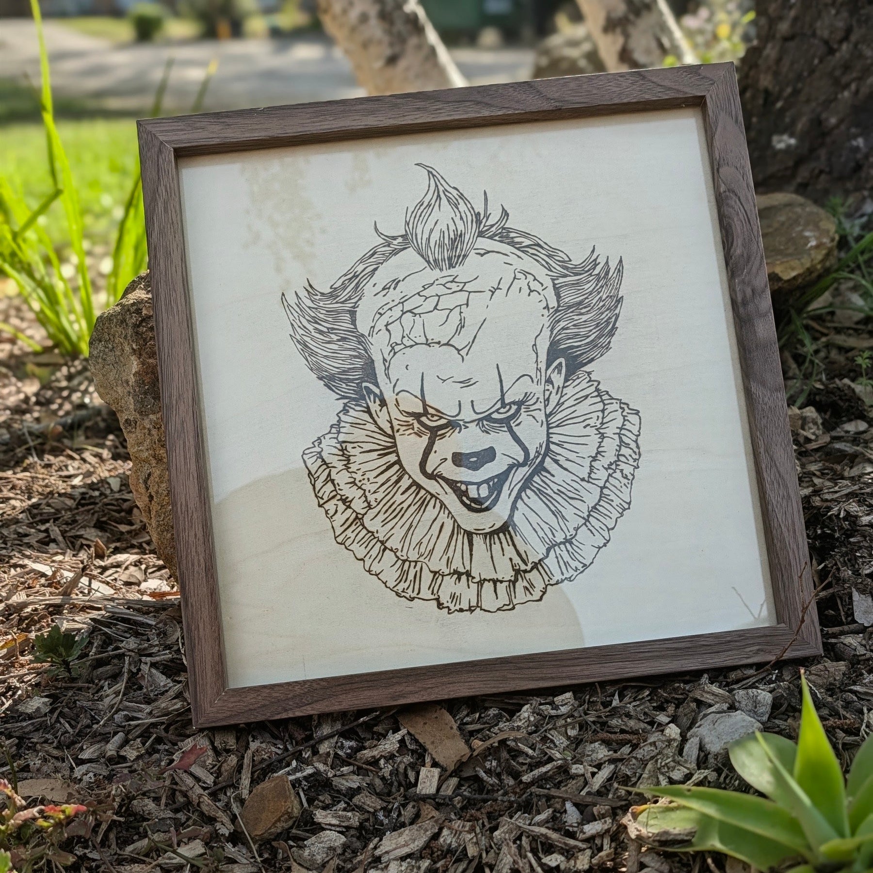 Pennywise IT Halloween Wood Burn Art