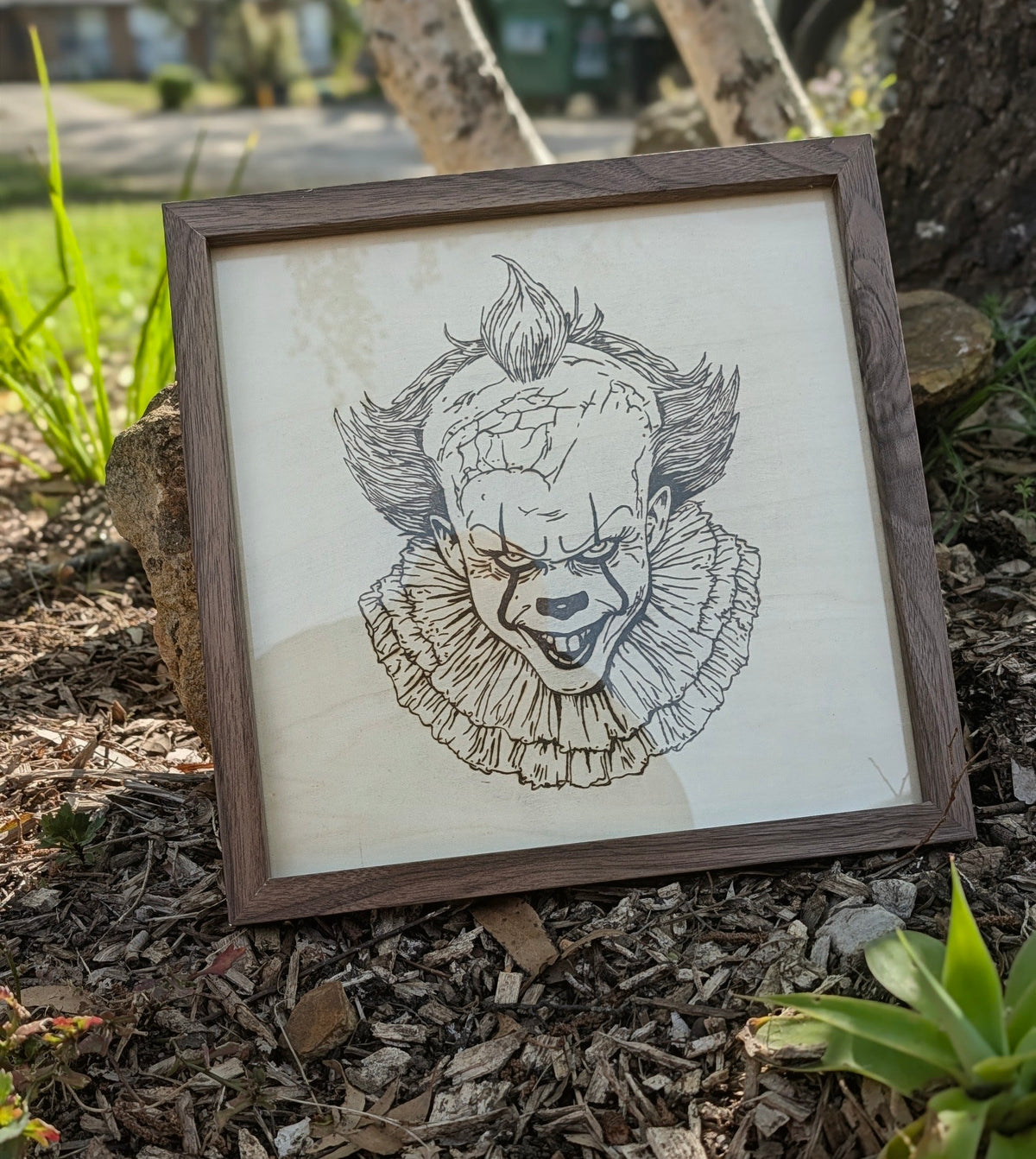 Pennywise IT Halloween Wood Burn Art
