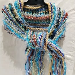 Boho inspired Handcrafted loom knitted Scarves  E038