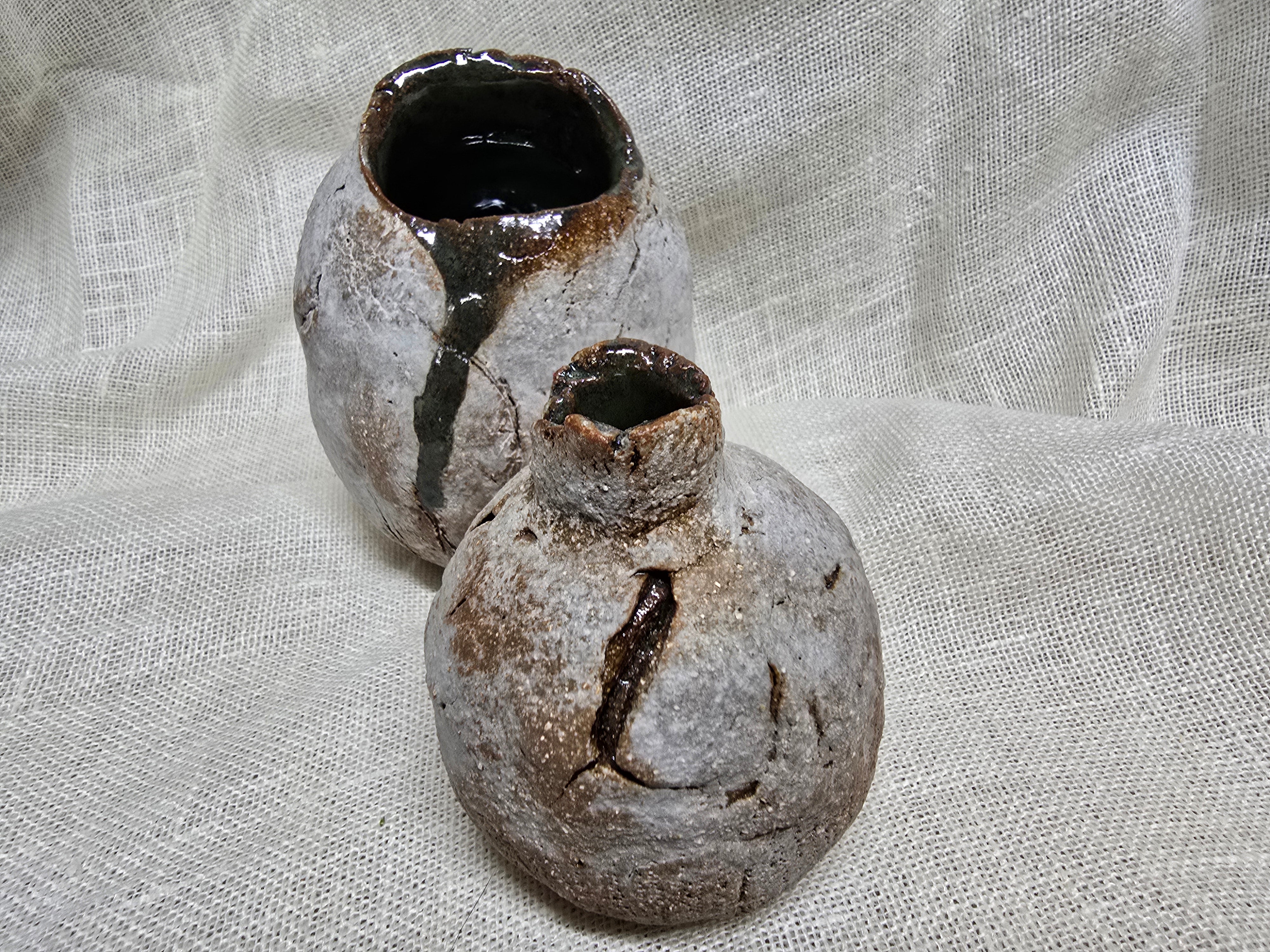 Rustic bud vases set of 2
